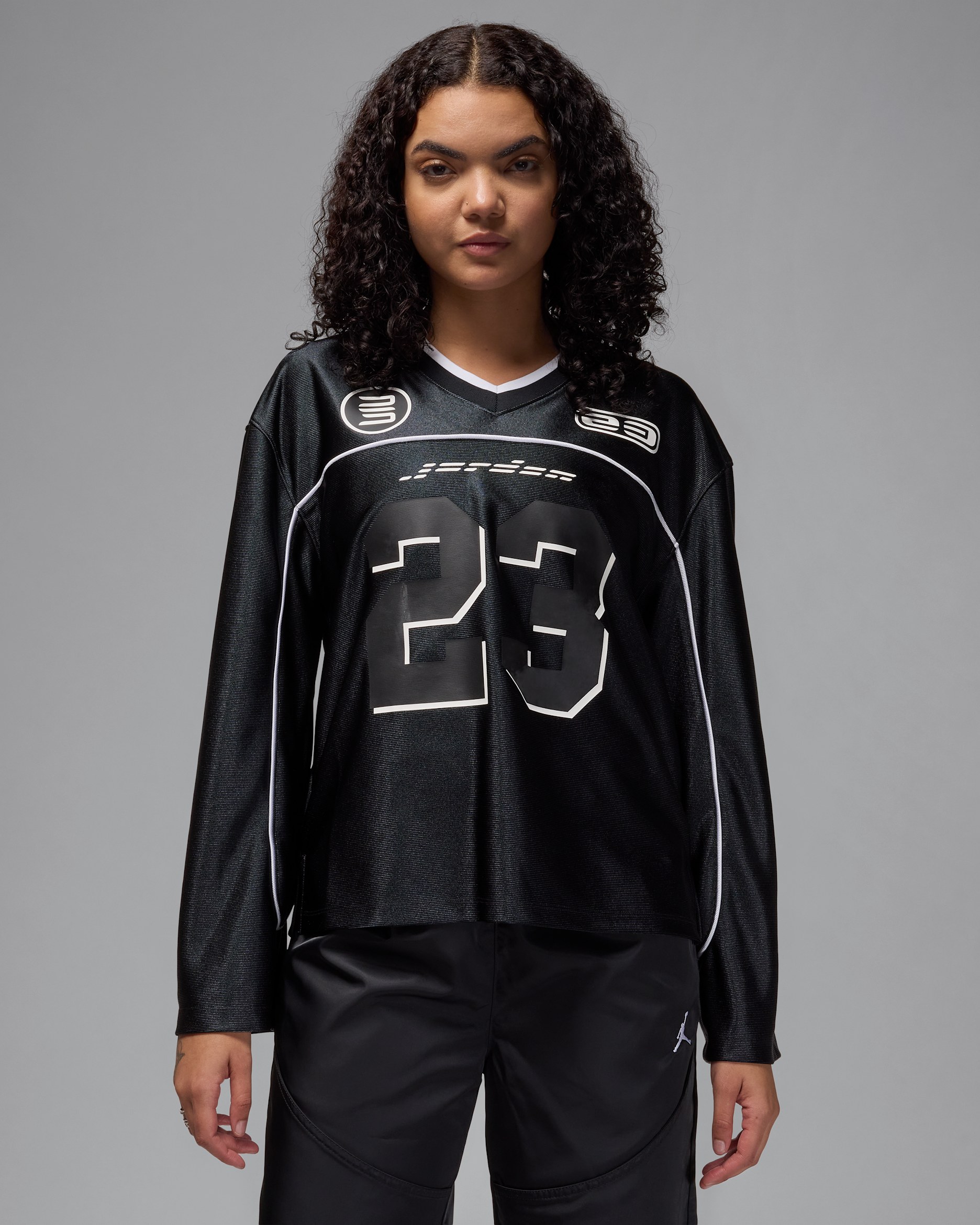 Playera de manga larga tejida para mujer Jordan - Negro