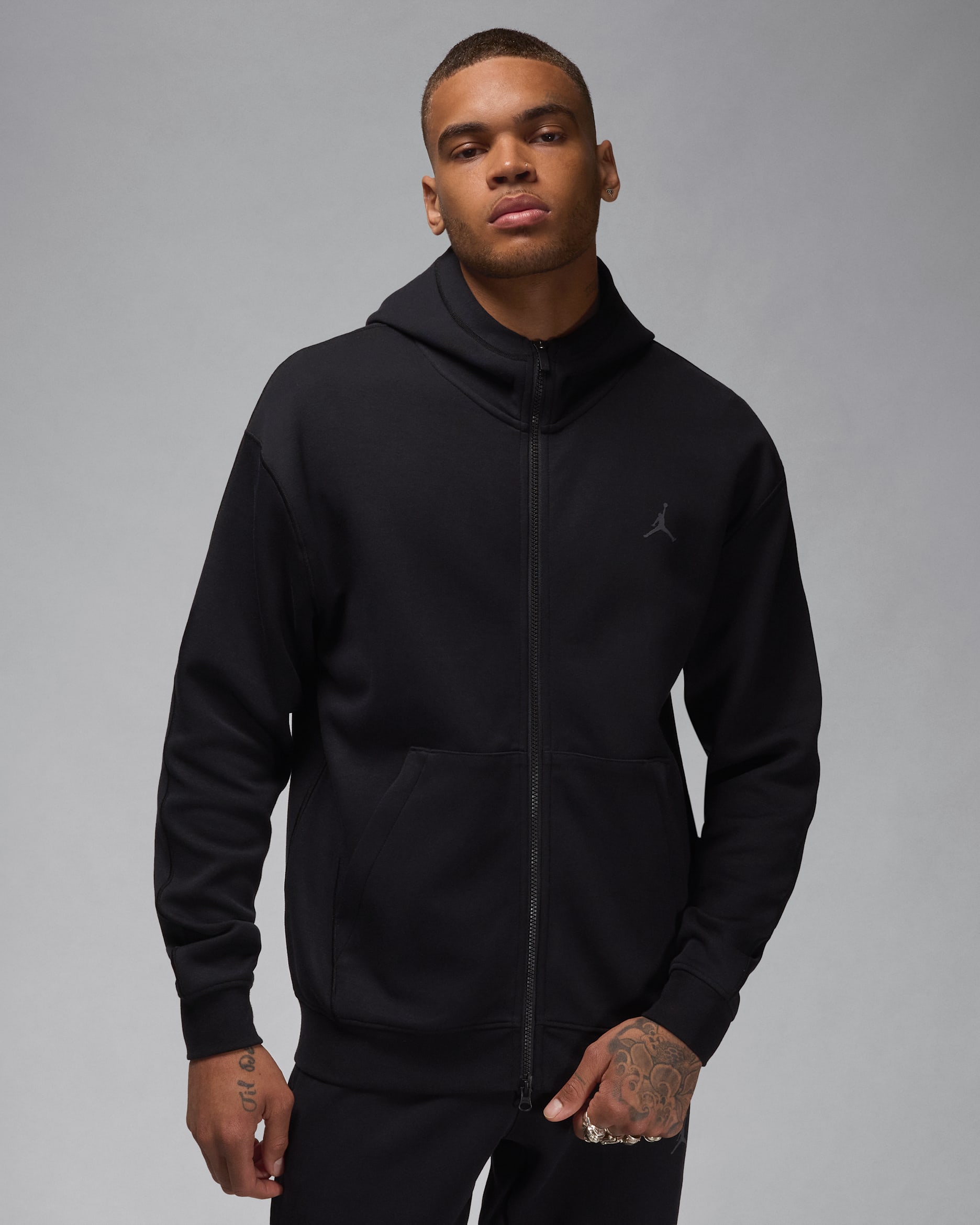 Jordan Sport Hoop Fleece Dri-FIT-Hoodie mit durchgehendem Reißverschluss (Herren) - Schwarz/Dark Shadow