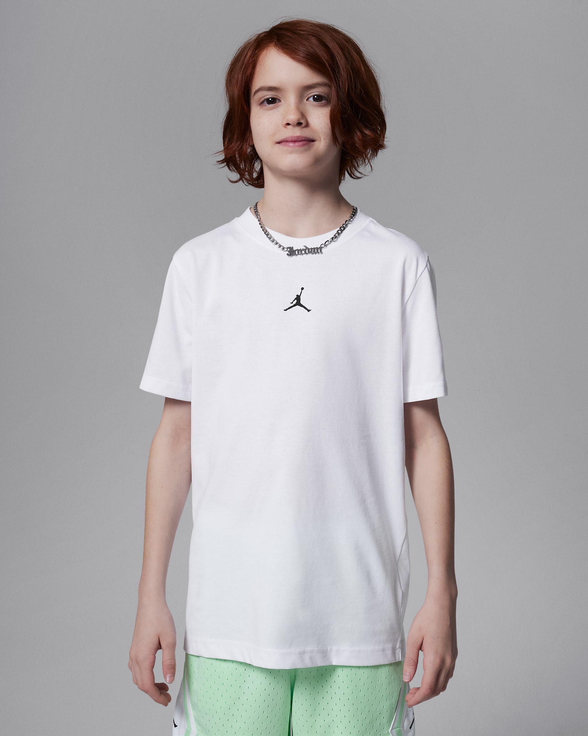 조던 드라이 핏 스포츠 주니어 코어 티셔츠 - 화이트