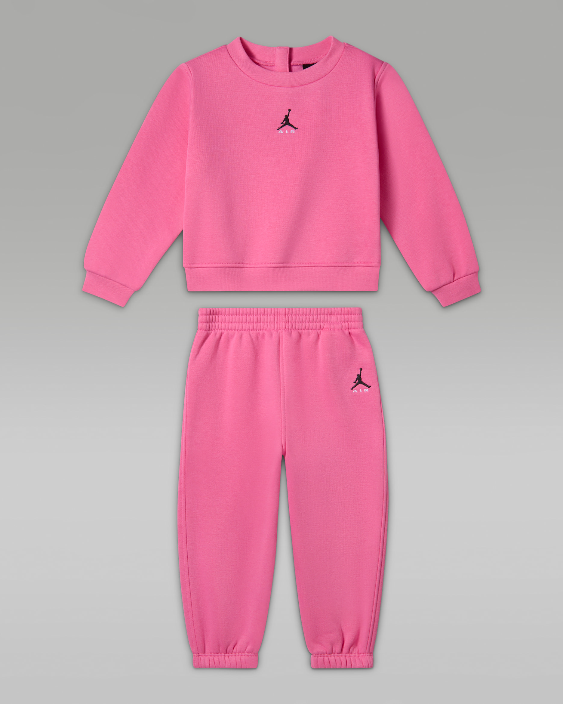 Ensemble deux pièces avec haut col ras-du-cou Jordan Brooklyn Fleece pour bébé (12-24 mois) - Gym Pink