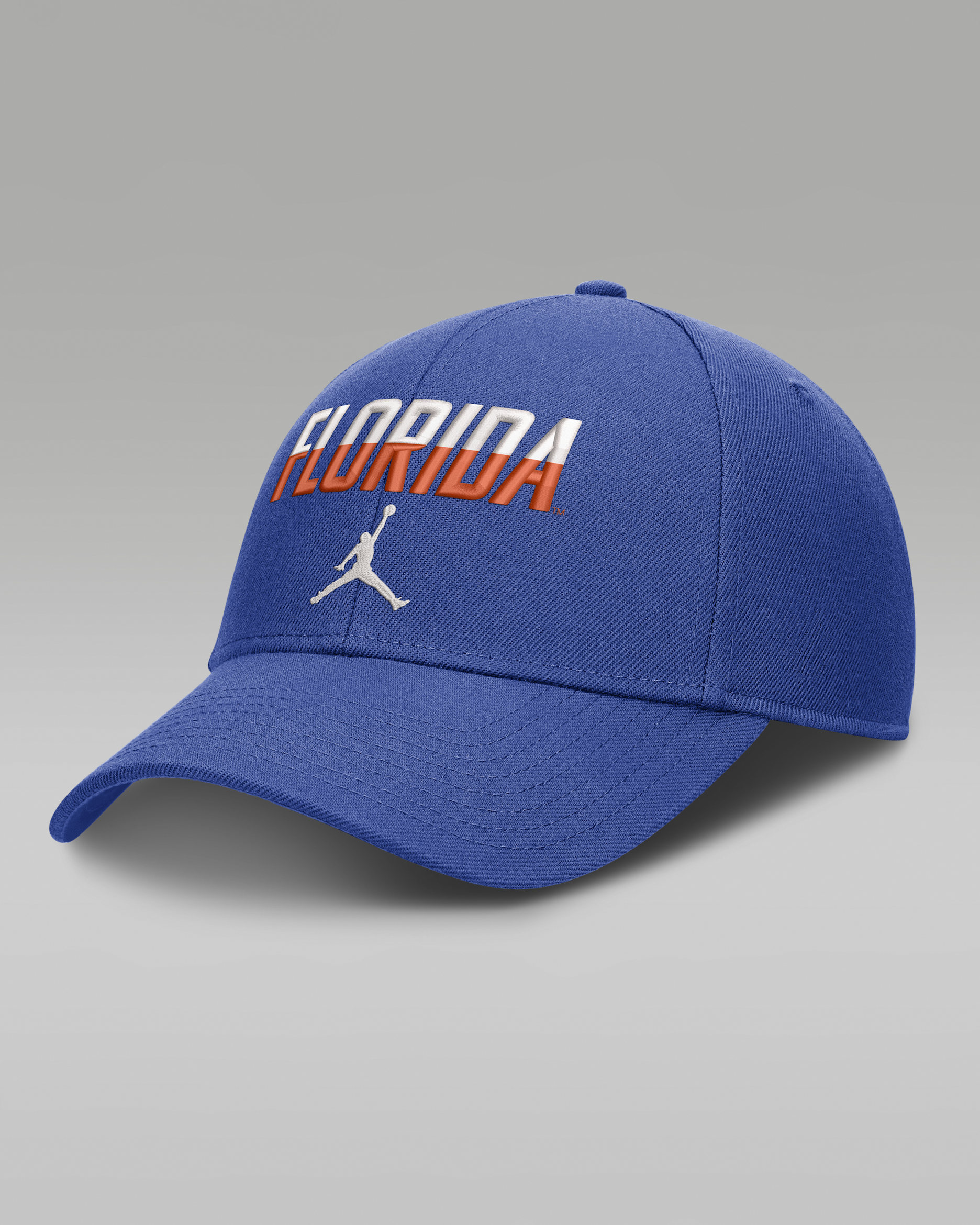 Florida Sideline Rise Gameday Men's Jordan Brand Dri-FIT College Trucker Adjustable Hat - Game Royal