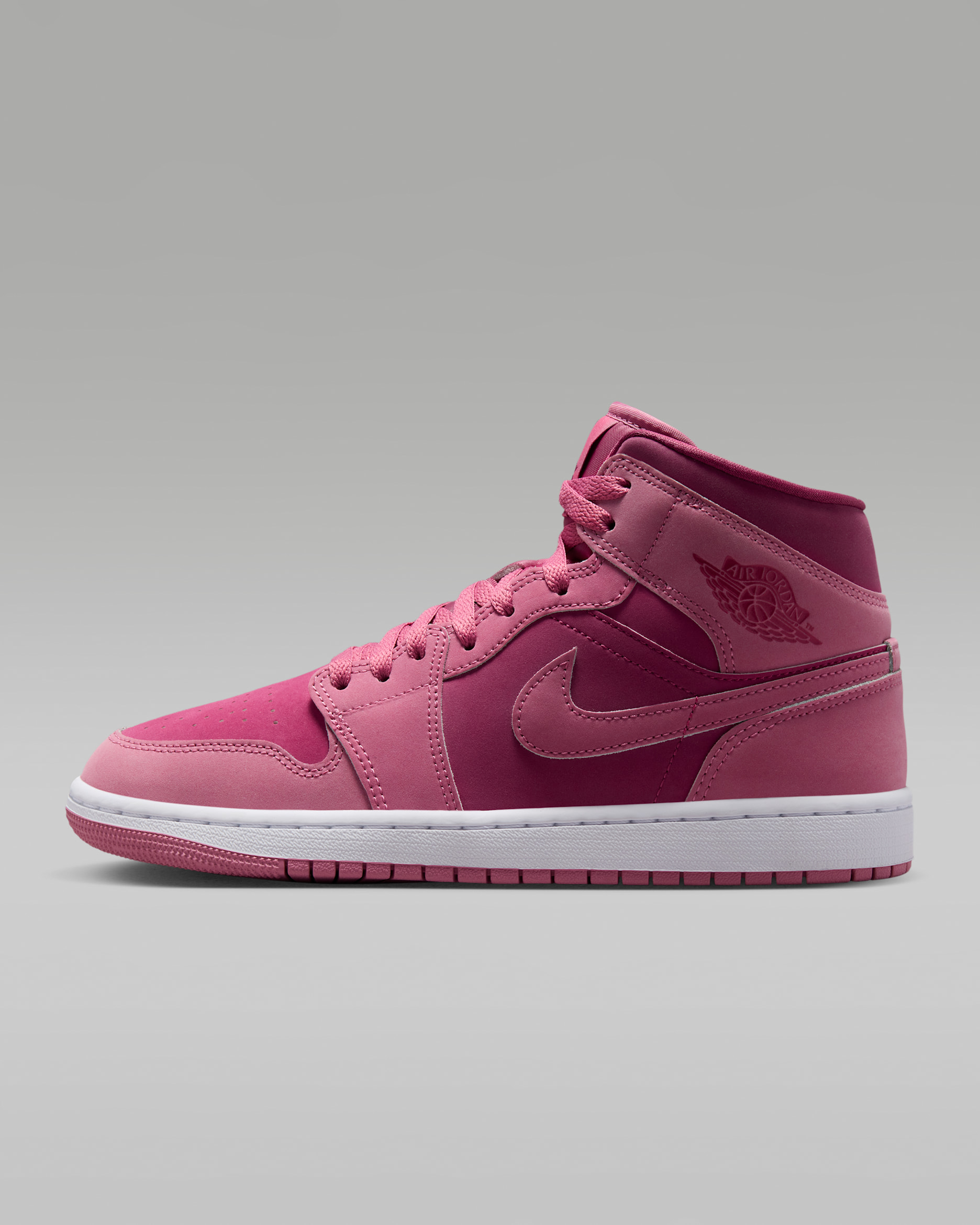 Air Jordan 1 Mid Women's Shoes - Desert Berry/White/Sweet Beet