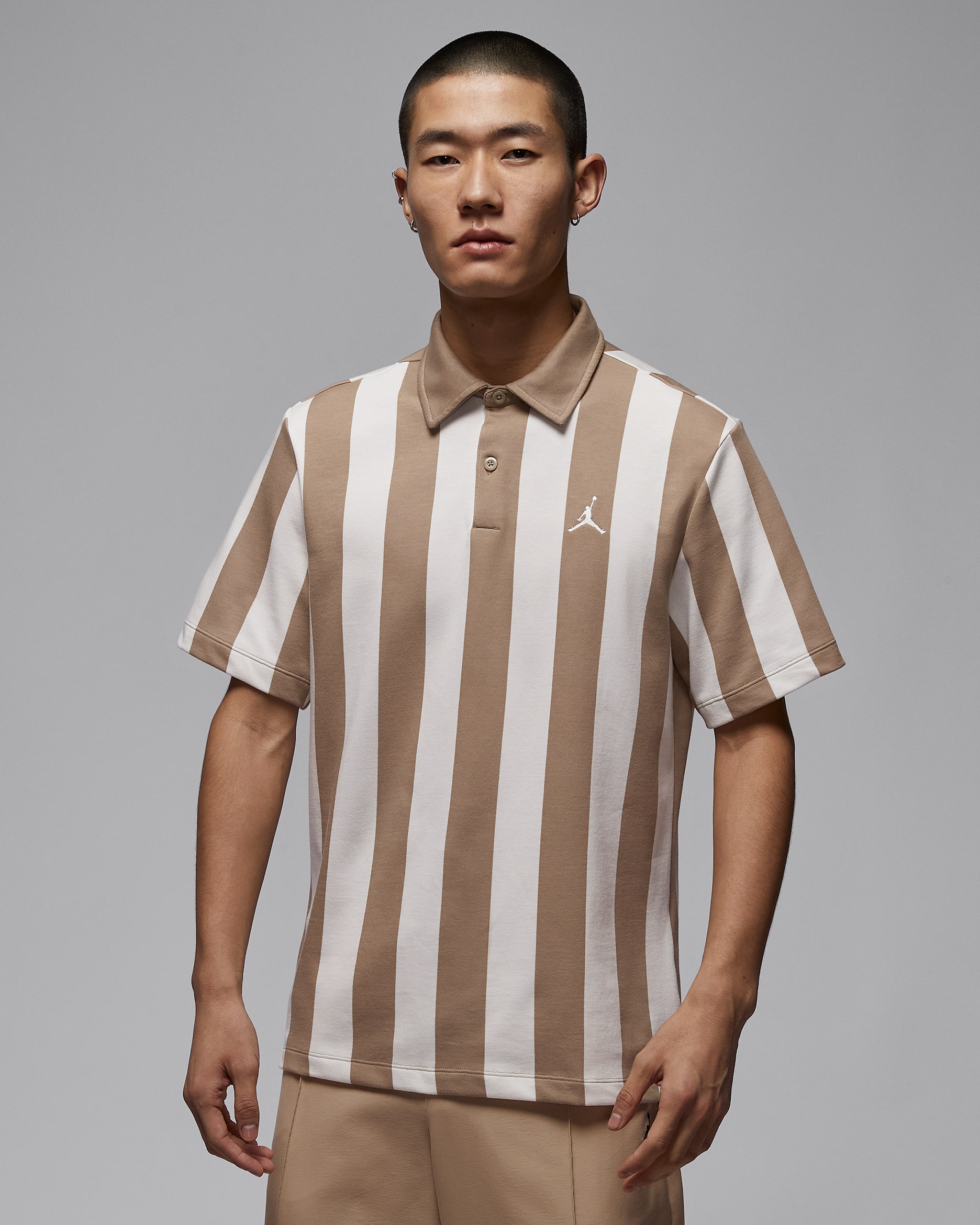 Jordan Sport Men's Dri-FIT Printed Golf Polo - Khaki/Sail/Sail