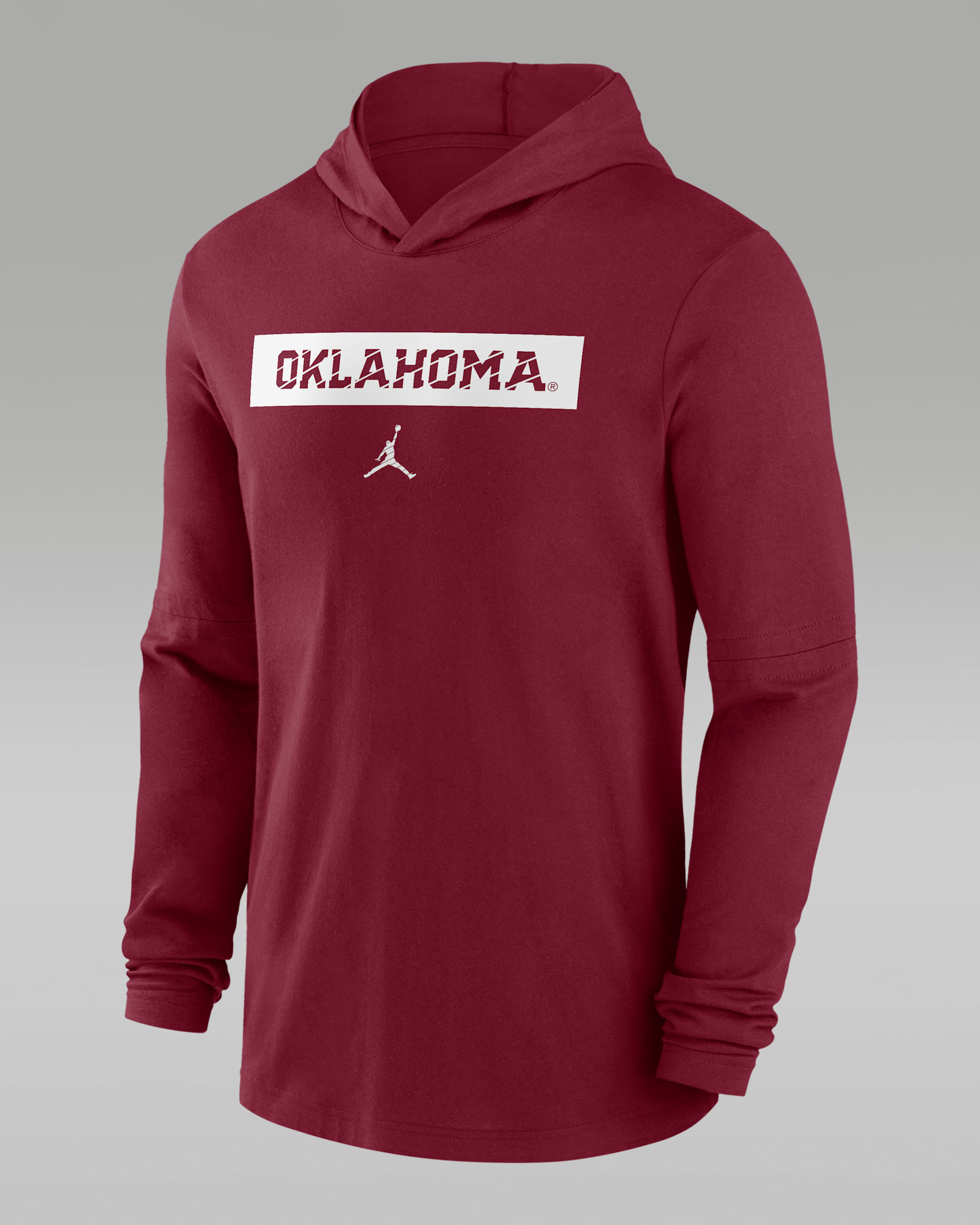 Oklahoma Sooners Sideline Men's Jordan Dri-FIT College Long-Sleeve Hooded Top - Crimson