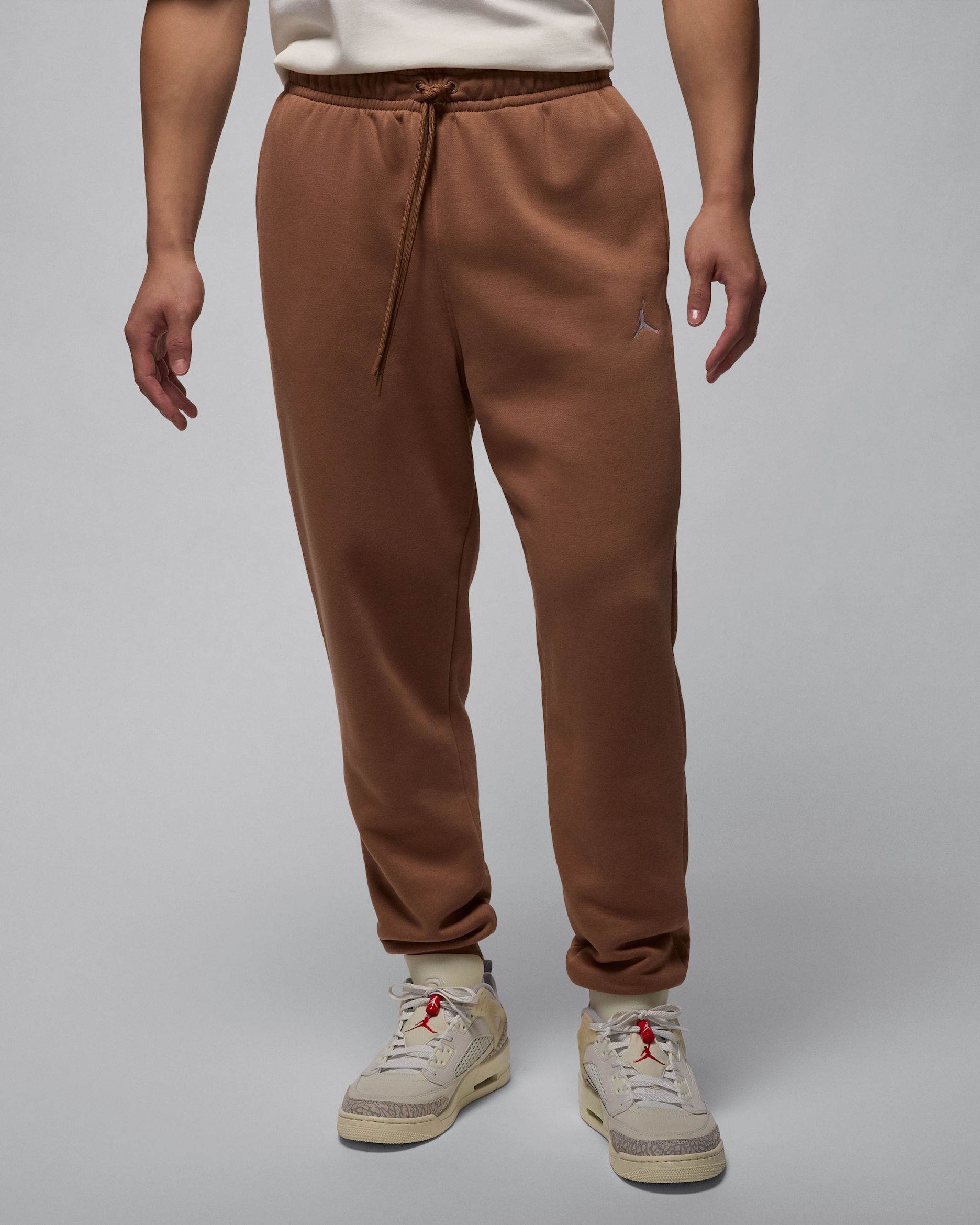 Pants para hombre Jordan Brooklyn Fleece - Marrón arqueo/Blanco