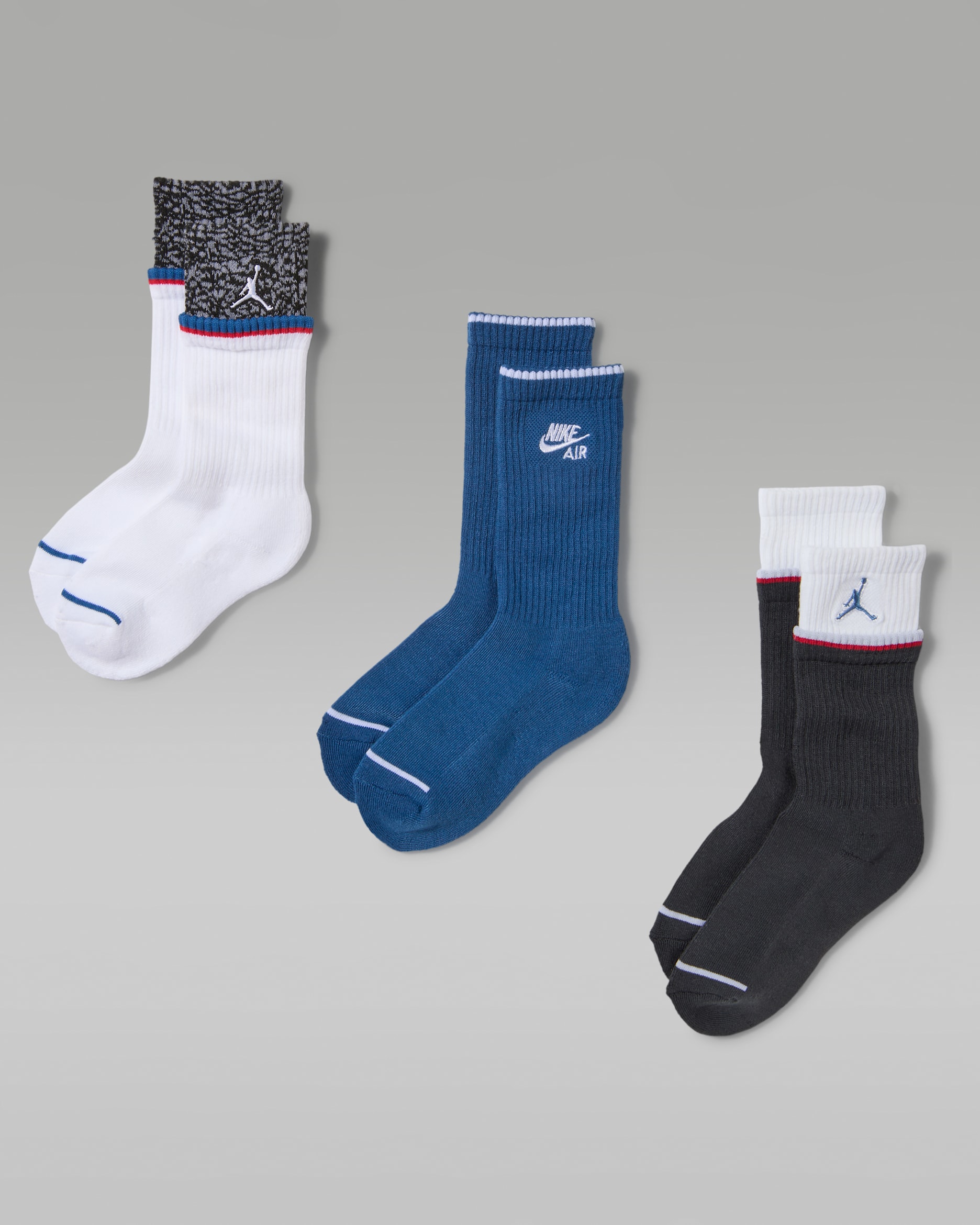 Calcetas retro AJ3 Jordan para niños (3 pares) - Azul genuino