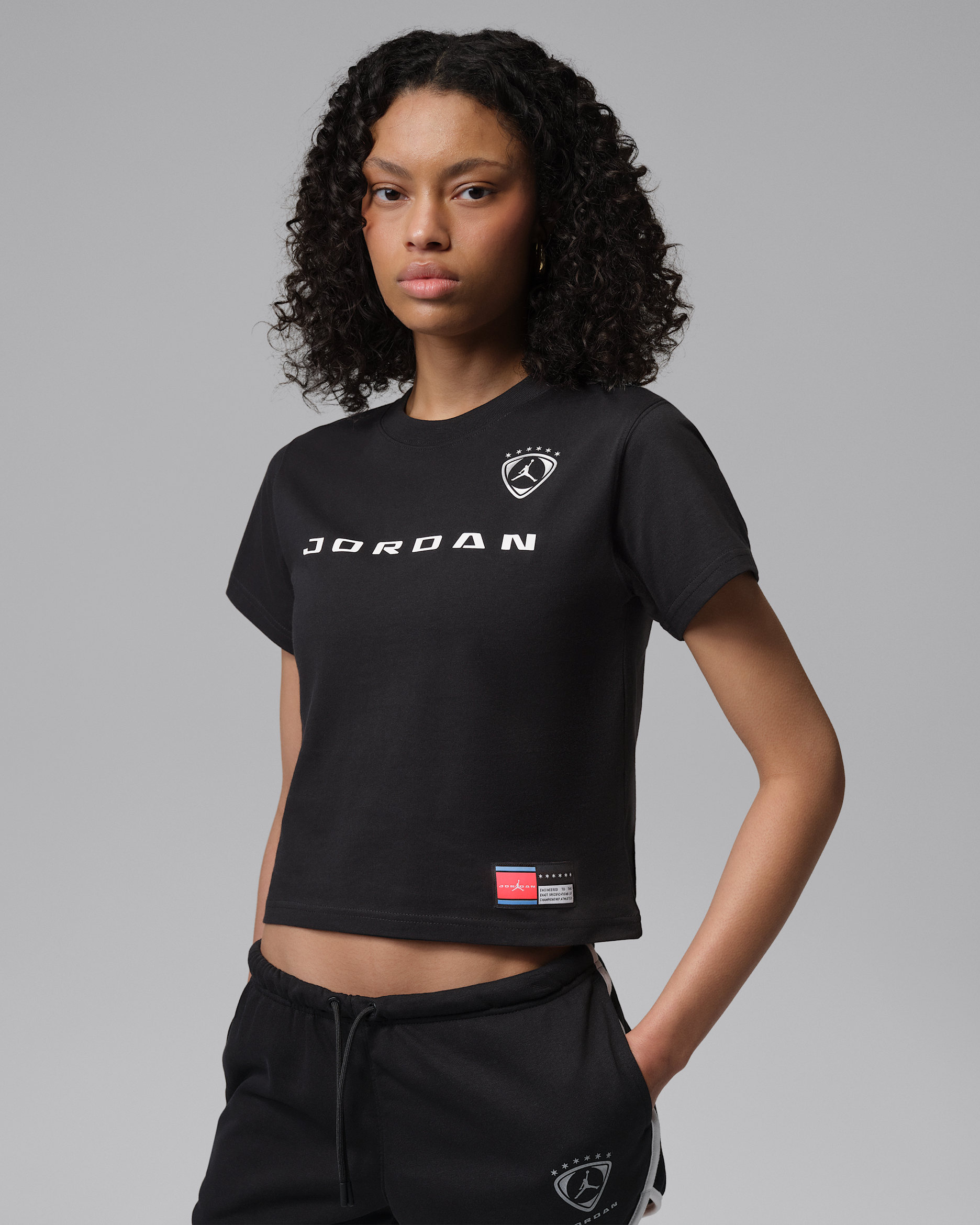 Jordan Brooklyn Women's Graphic T-Shirt - Black/Metallic Silver