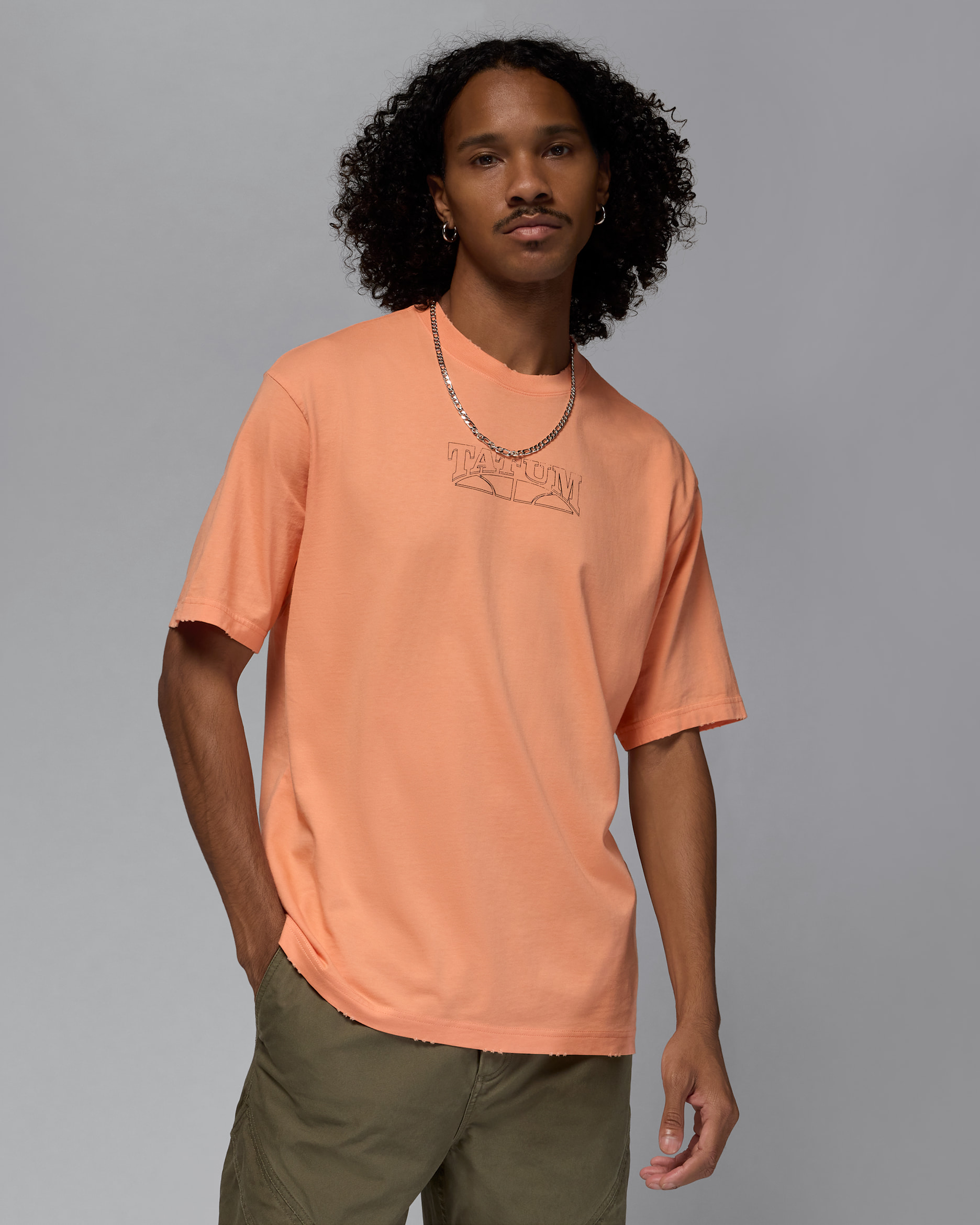 테이텀 남성 티셔츠 - 애프리캇 아게이트/블랙