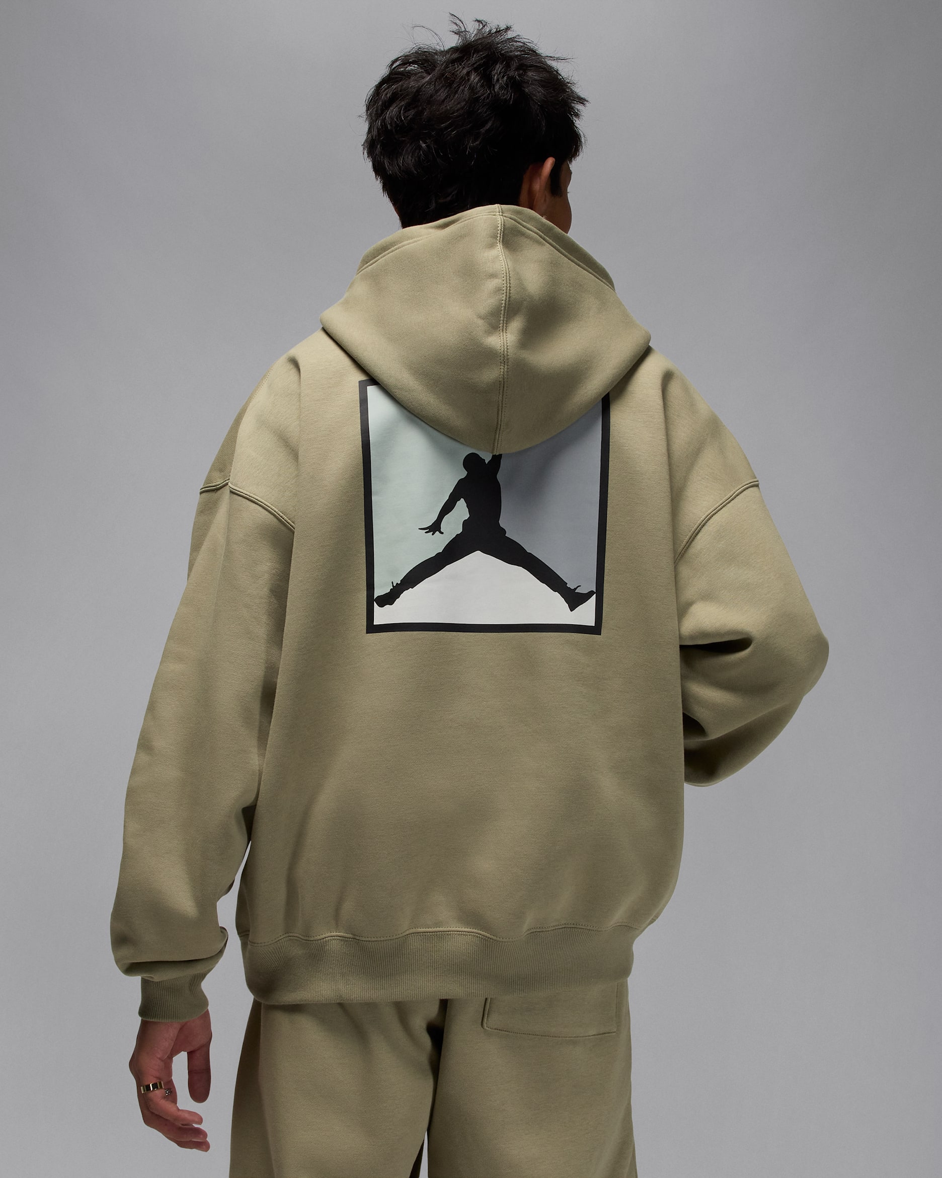 Sweat à capuche et motif Jordan Brooklyn Fleece pour homme - Medium Khaki/Noir