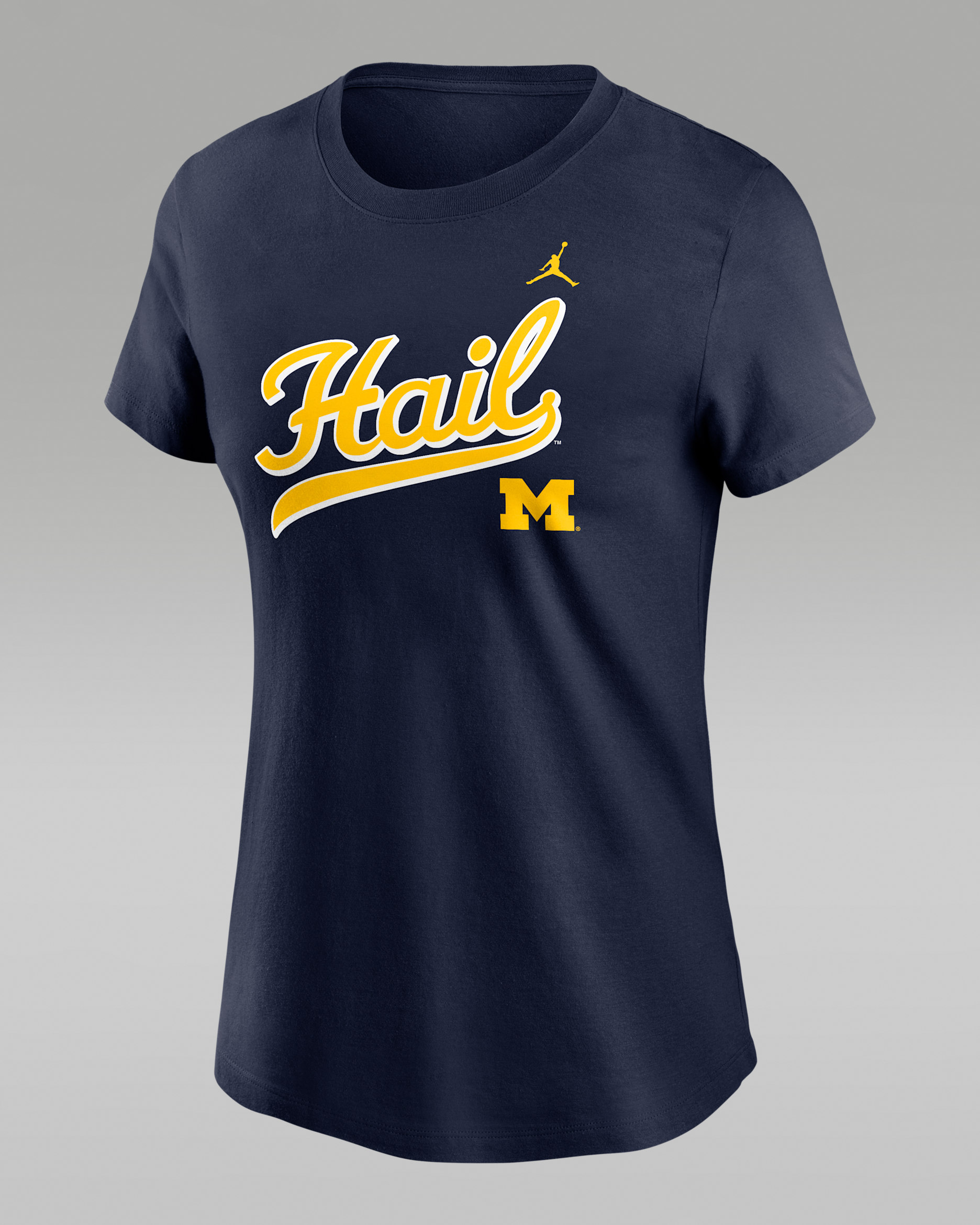 Michigan Athletic Prep Arch Local Script Women's Nike College T-Shirt - Navy