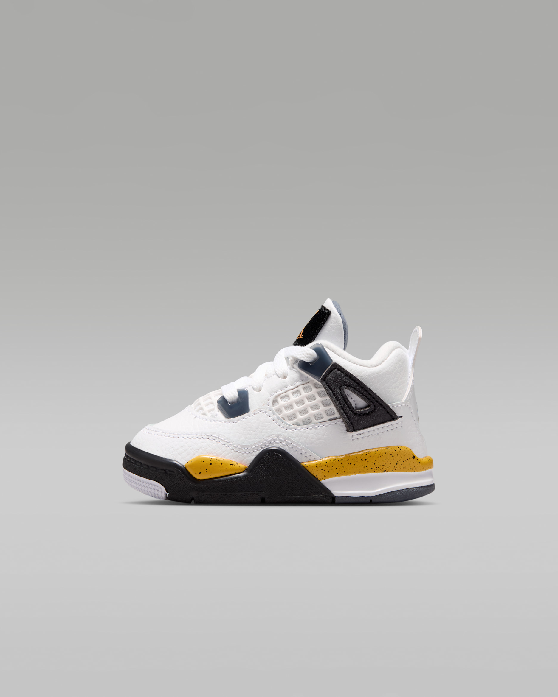 Jordan 4 Retro Baby/Toddler Shoes - White/Dark Blue Grey/Black/Tour Yellow
