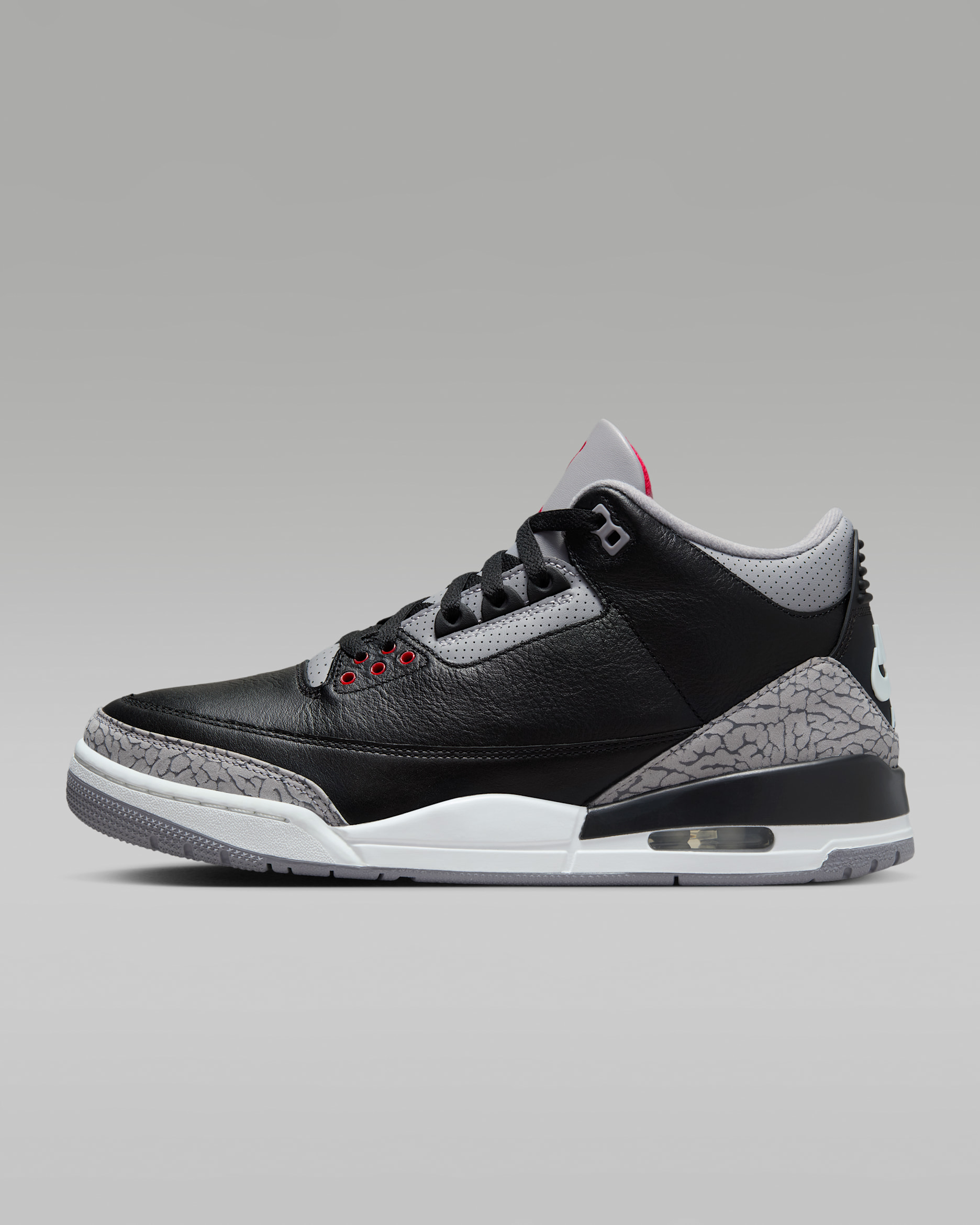 Air Jordan 3 Retro "Black Cement" Men's Shoes - Black/Cement Grey/Summit White/Fire Red
