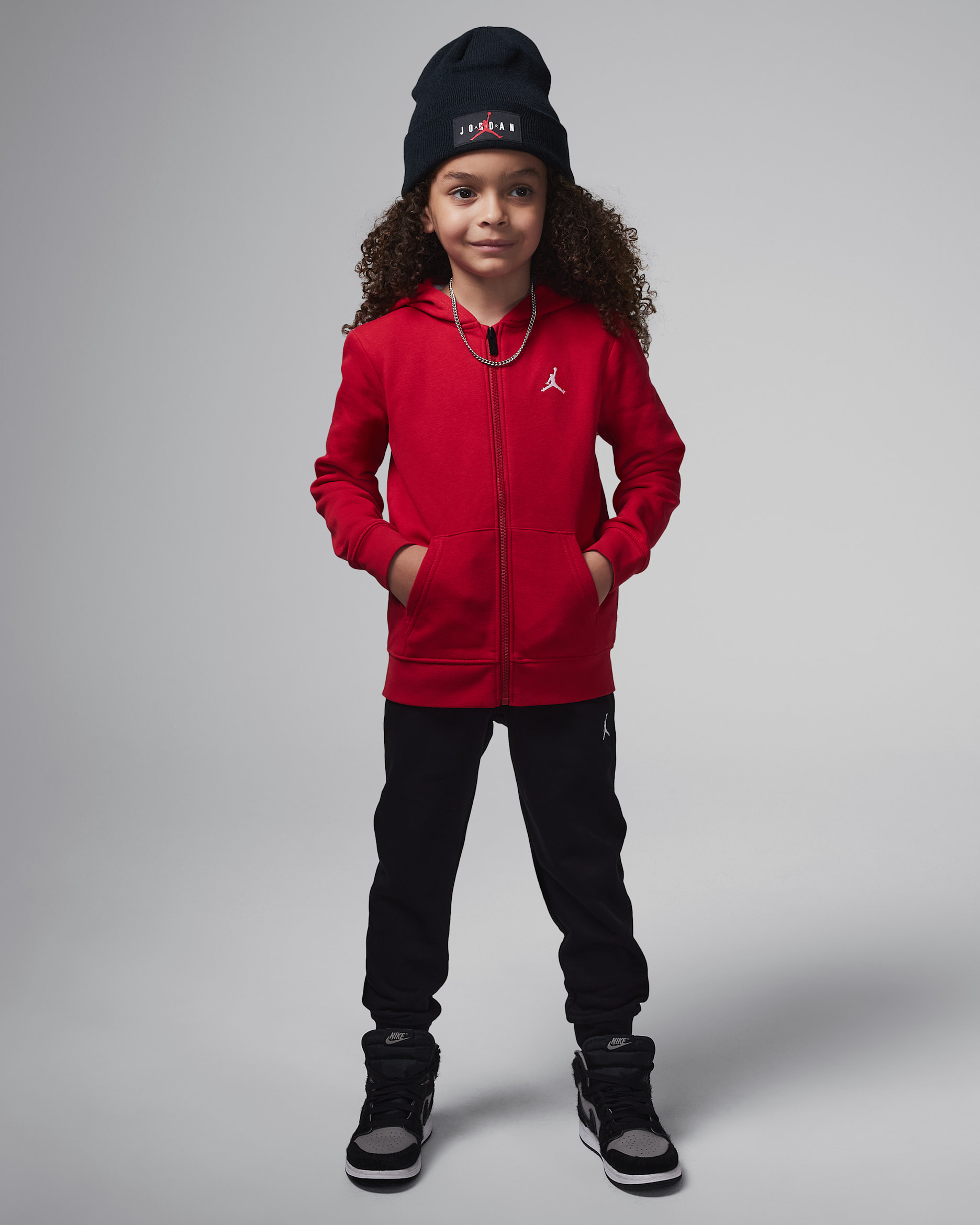 Jordan Brooklyn Fleece Little Kids' 2-Piece Full-Zip Hoodie Set - Black