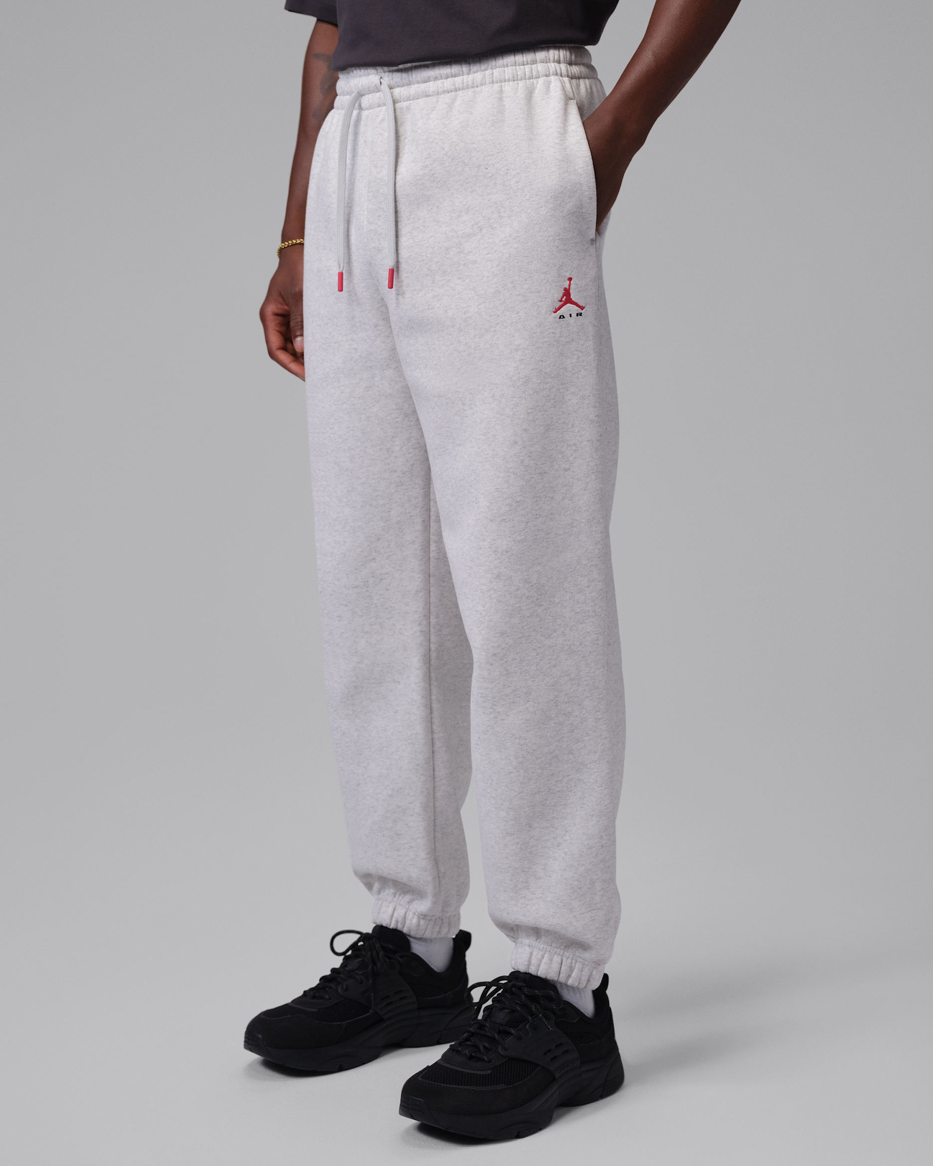 Jordan Brooklyn Men's Trousers - Neutral Grey/Heather/University Red