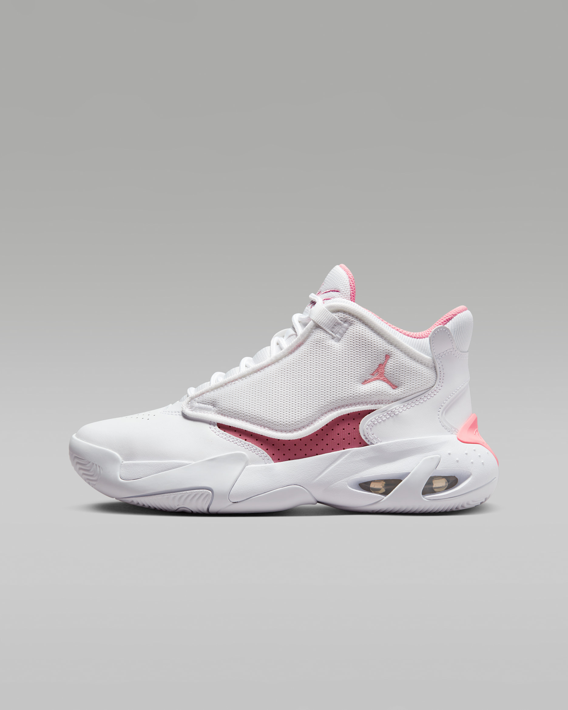 Jordan Max Aura 4 Older Kids' Shoes - White/Desert Berry/Coral Chalk