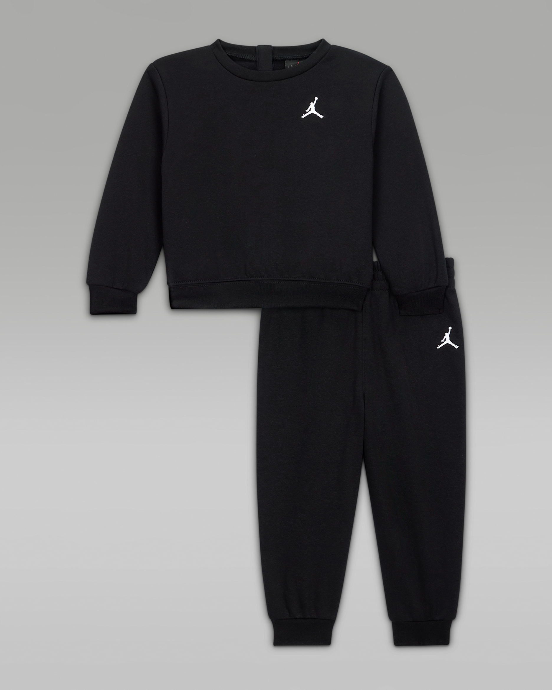 Conjunto de 2 peças com camisola de gola redonda Jordan Brooklyn Fleece para bebé (12-24 meses) - Preto