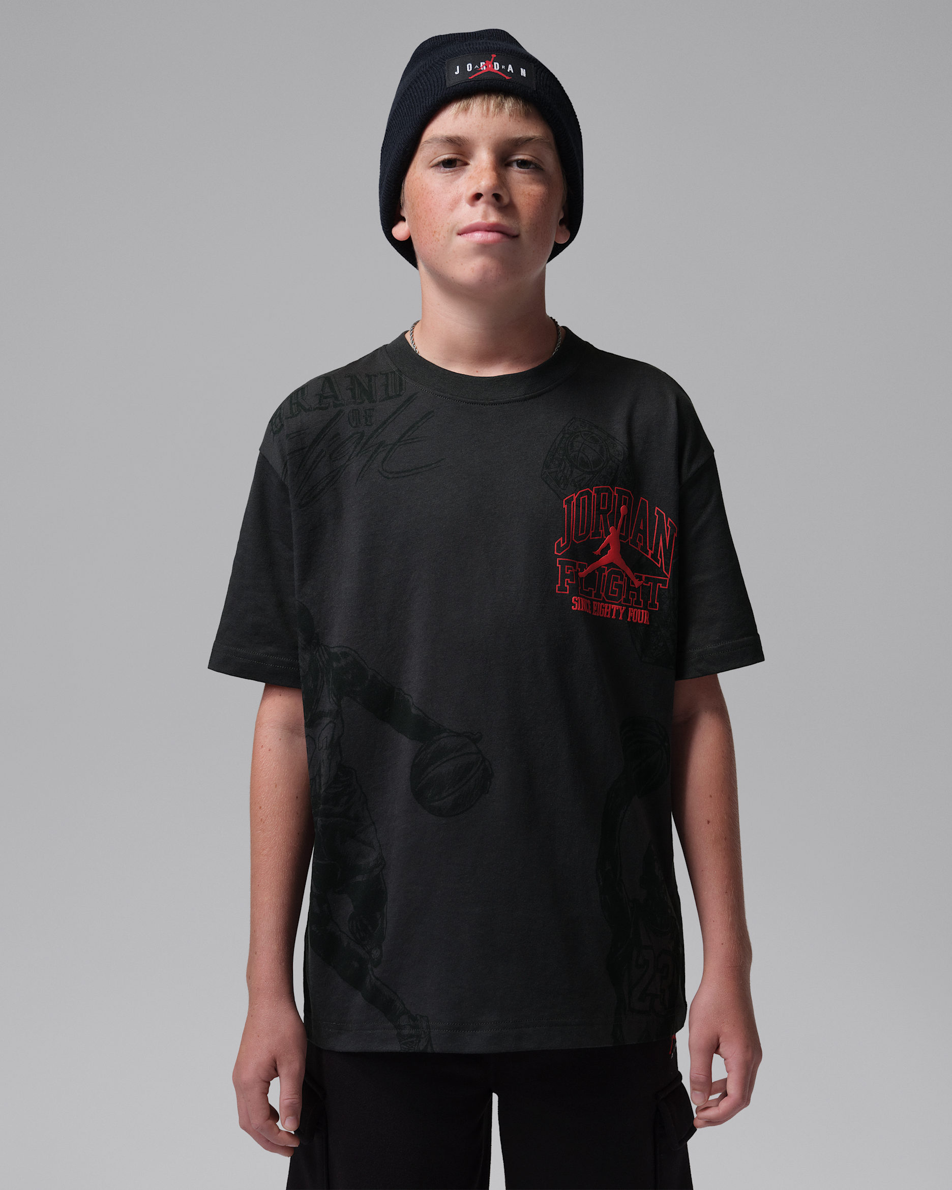Jordan Big Kids' Fireside Graphic T-Shirt - Off Noir