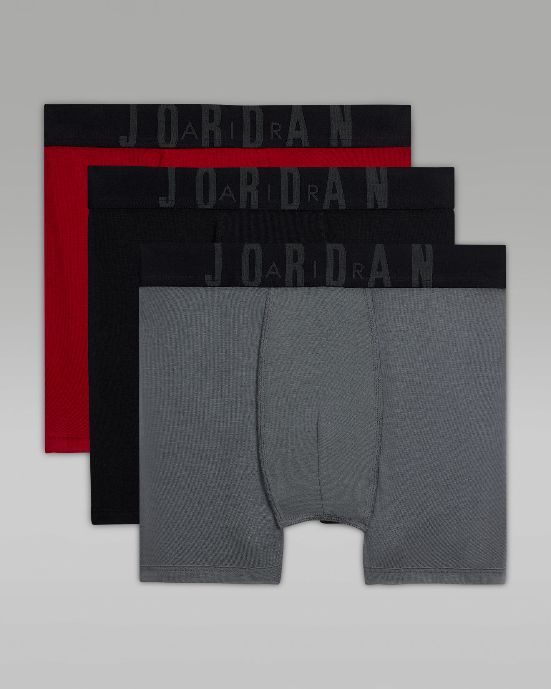 Ropa interior Flight de modal para niños talla grande (paquete de 3) Jordan - Rojo gimnasio