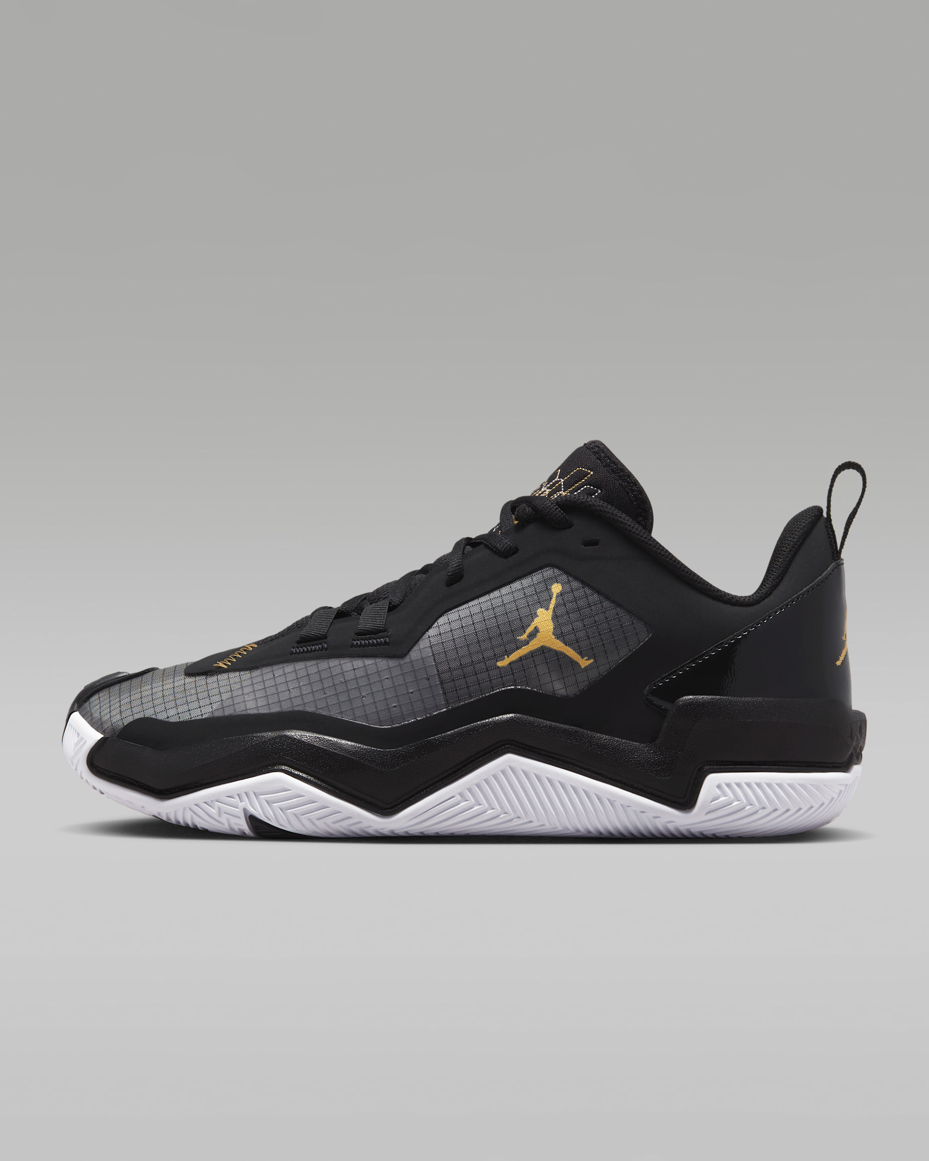 Calzado de básquetbol Jordan One Take 4 - Negro/Blanco/Oro metalizado