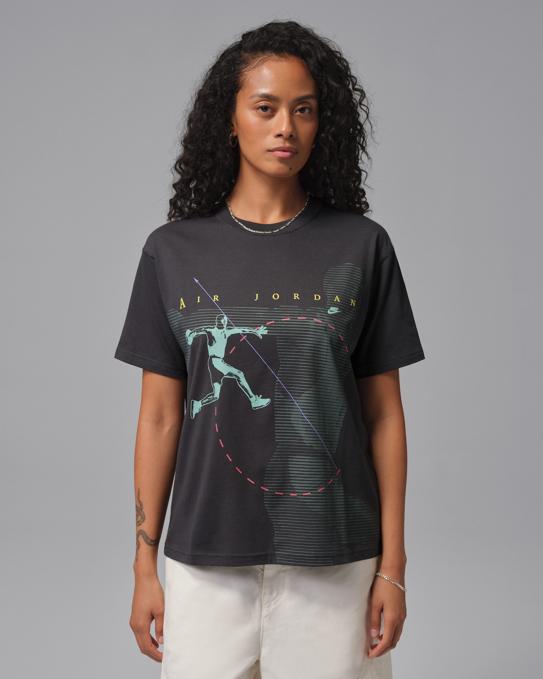 Jordan Flight Women's Graphic T-Shirt - Dark Smoke Grey/Black