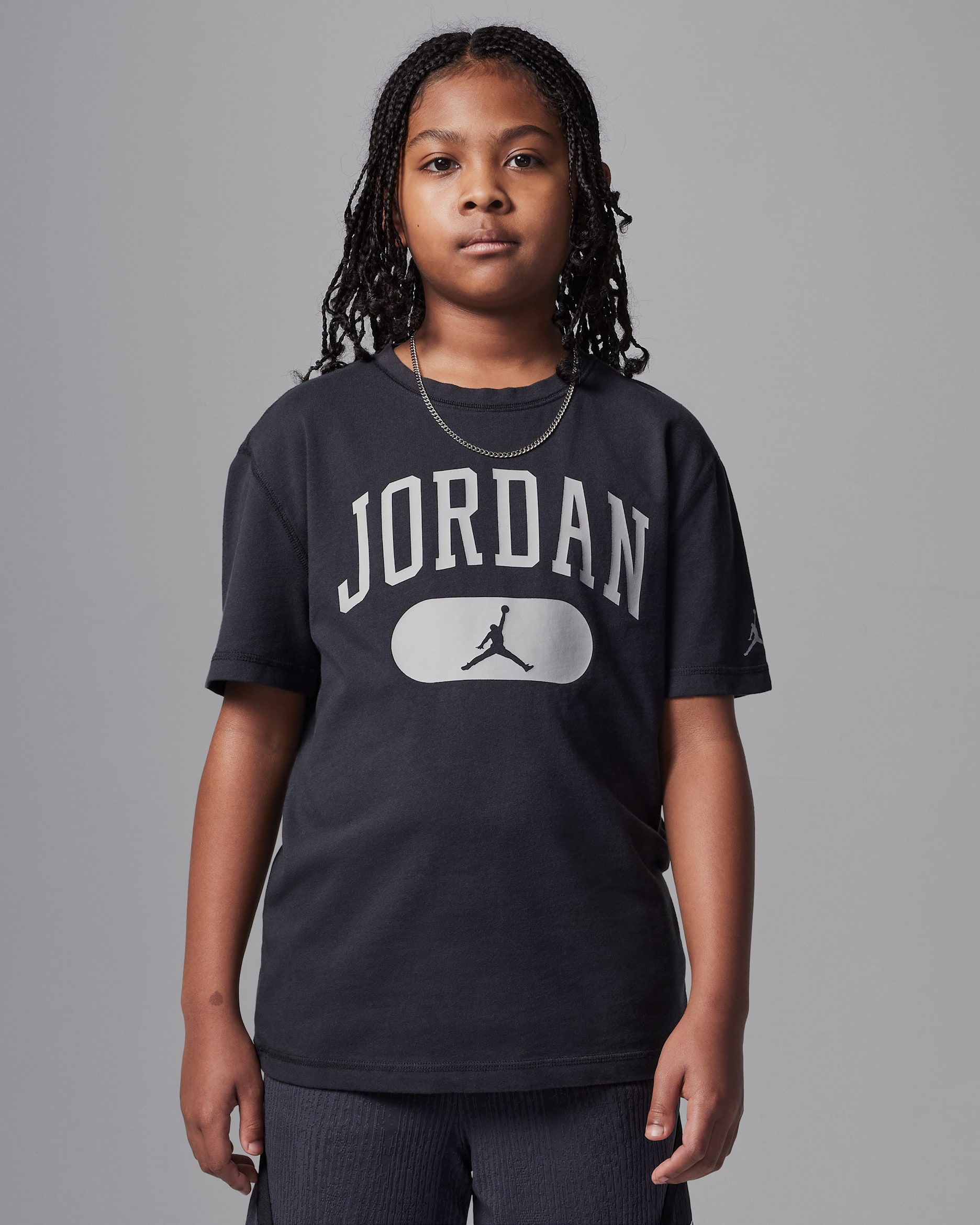 Playera Elevate Wash Jordan para niño talla grande - Sombrío apagado
