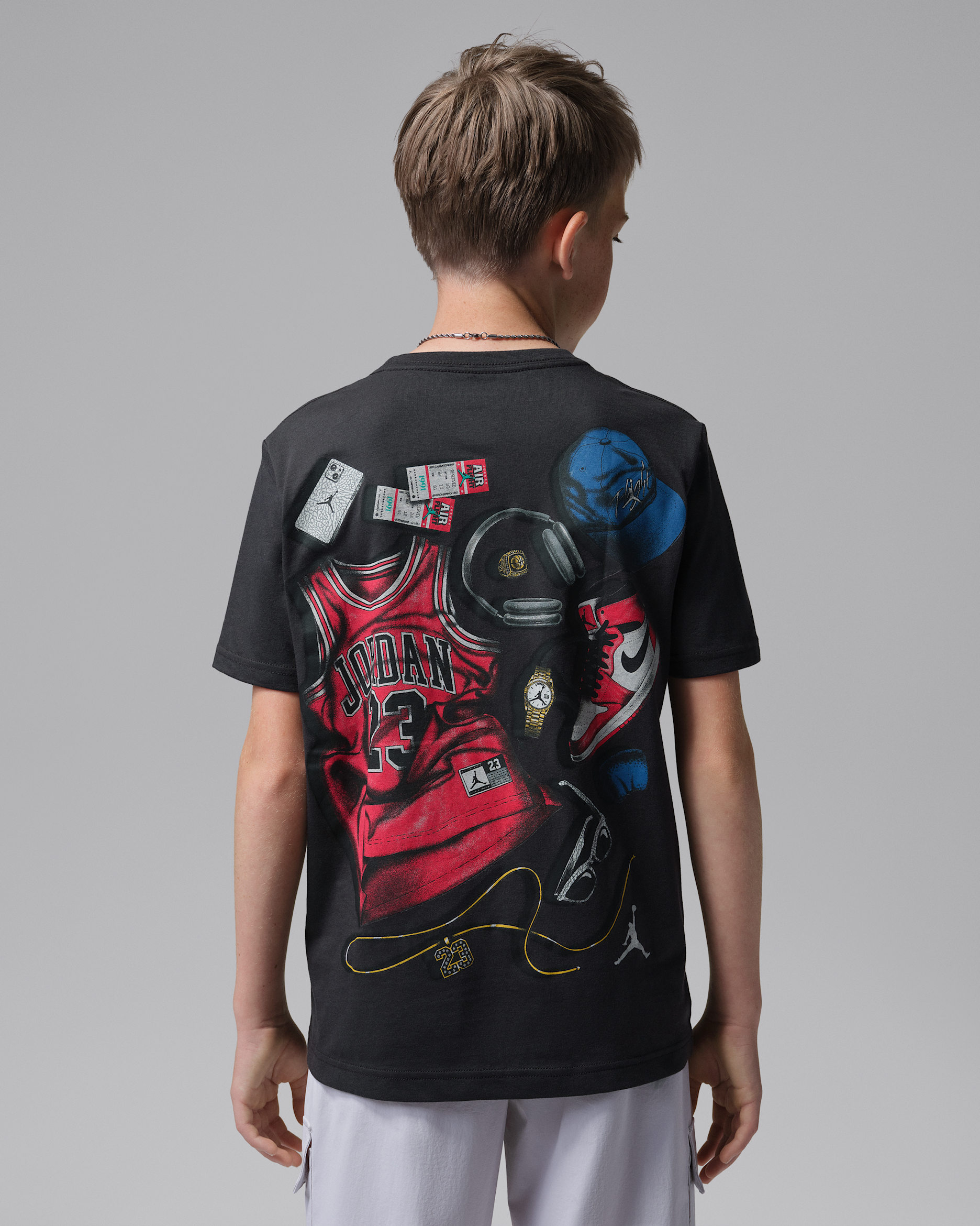 Playera Mike's Gear para niños talla grande Jordan - Sombrío apagado