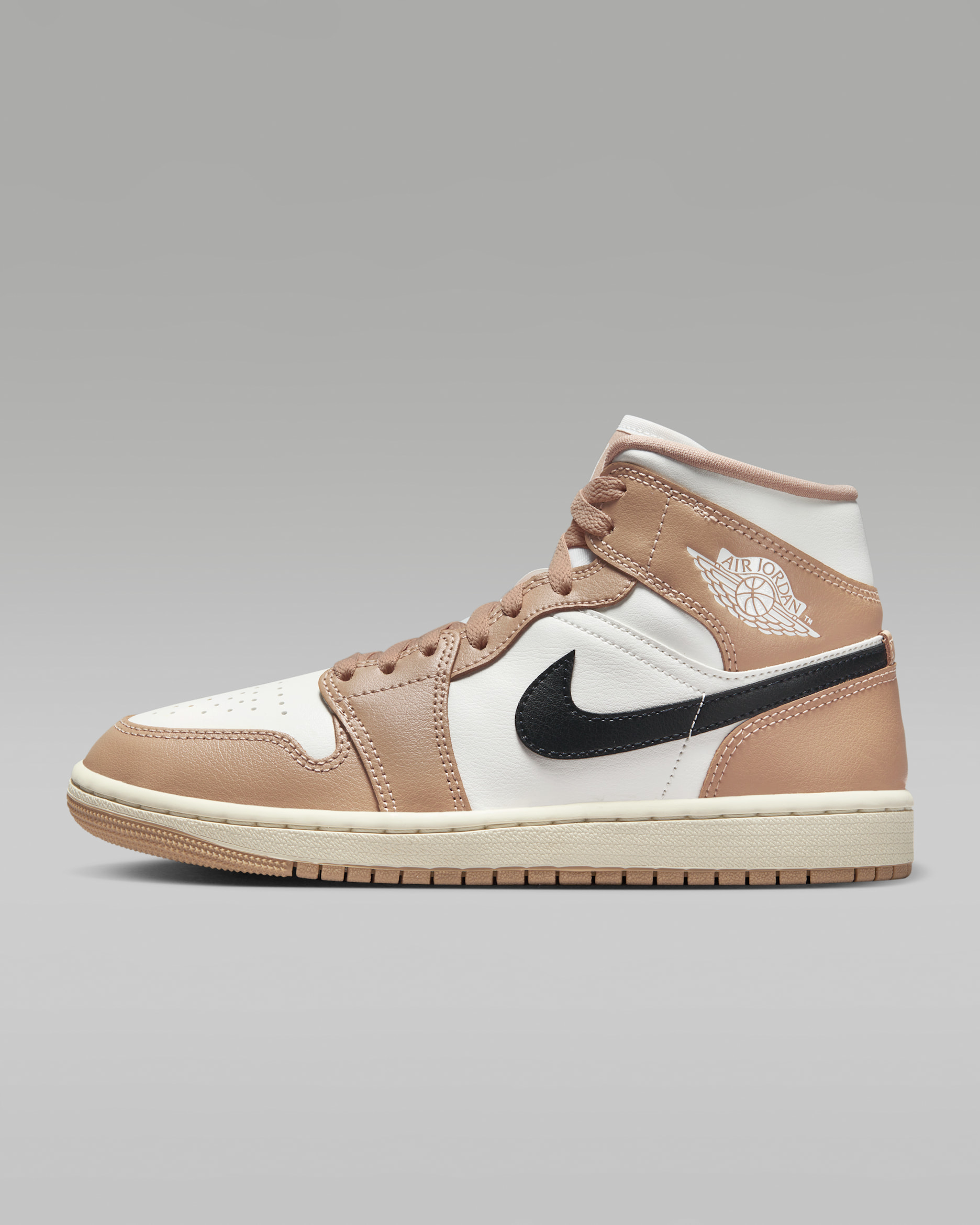 Air Jordan 1 Mid Women's Shoes - Sail/Desert/Black