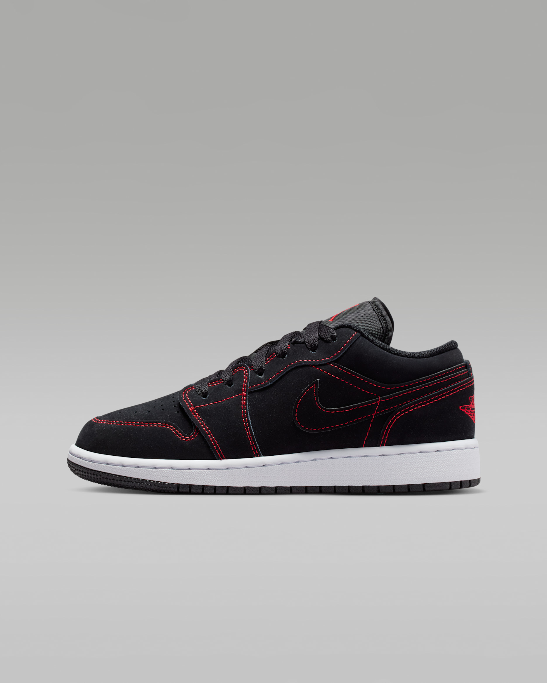 Scarpa Air Jordan 1 Low – Ragazzo/a - Nero/Bianco/University Red