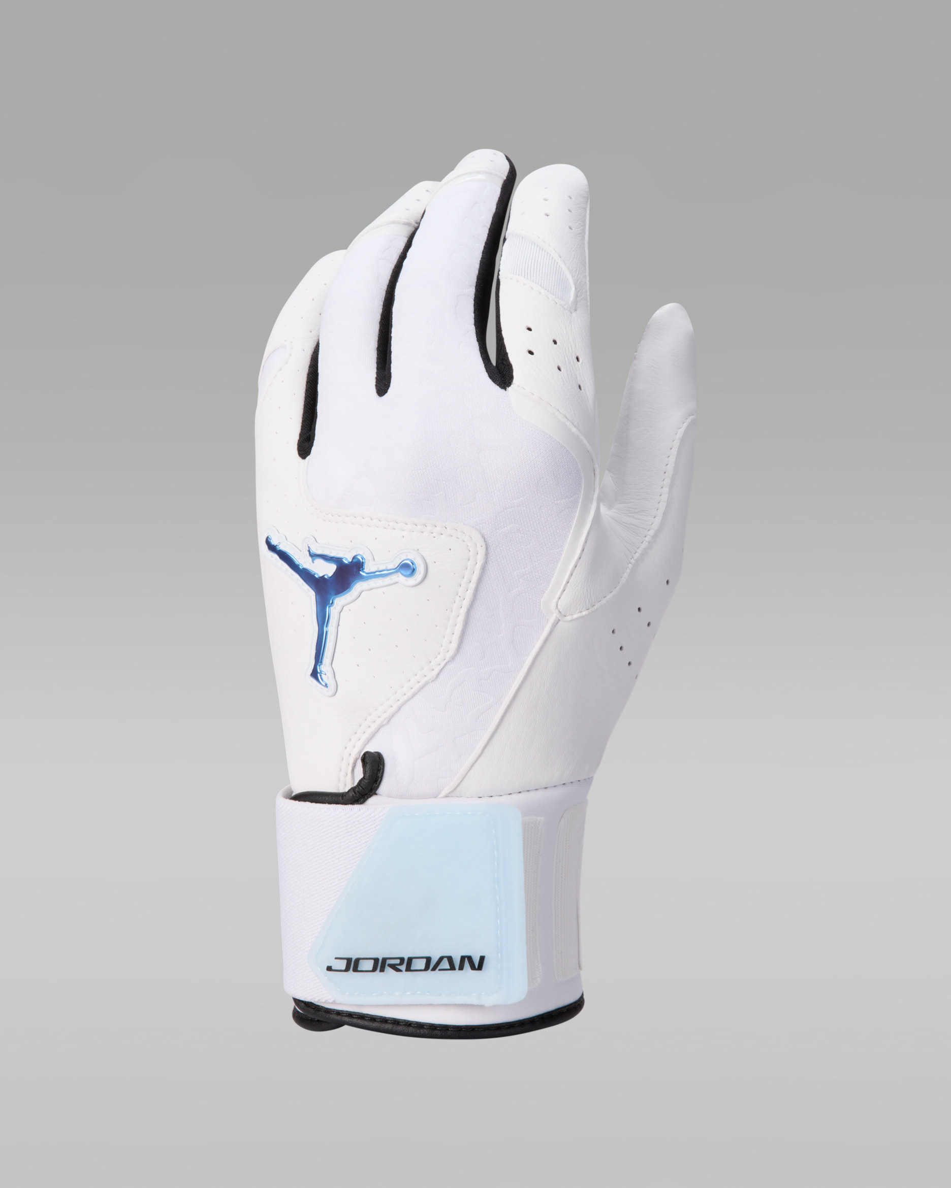 Jordan Legend Baseball Long-Cuff Batting Gloves (1 Pair) - White/University Blue