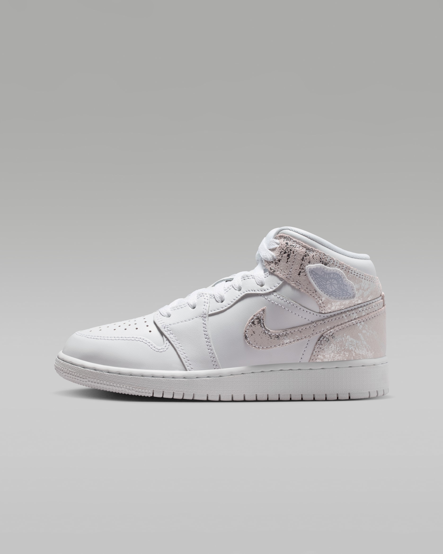 Chaussure Air Jordan 1 Mid SE pour ado - Blanc/Blanc/Blanc/Field Silver