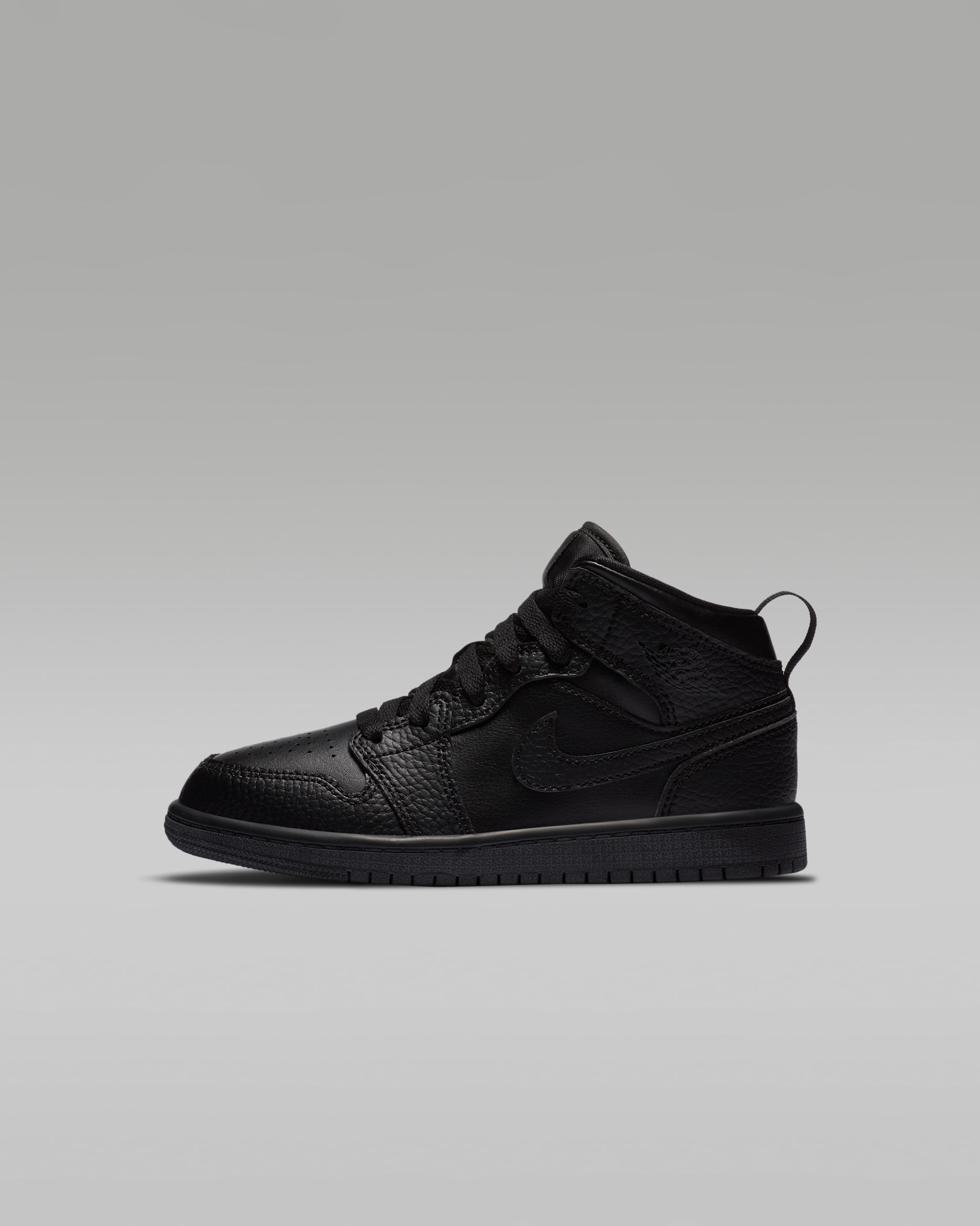 Jordan 1 Mid Little Kids' Shoes - Black/Black/Black