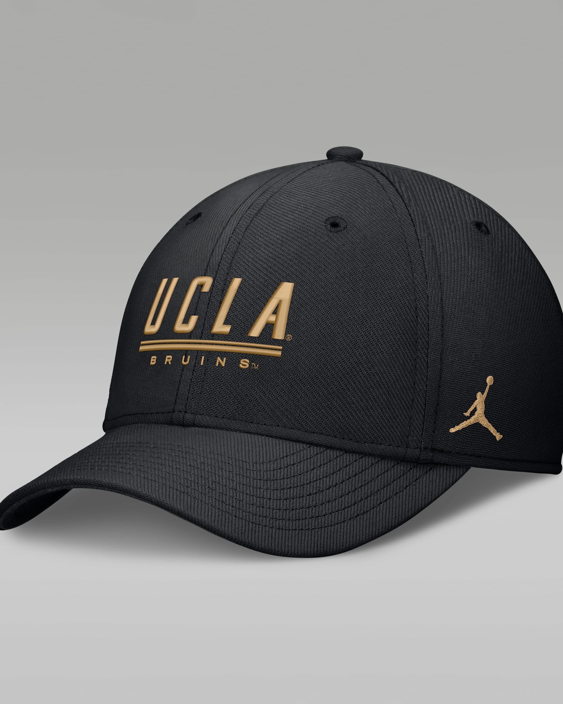 UCLA Sideline Rise Men's Jordan Brand Dri-FIT College Hat - Black/Black