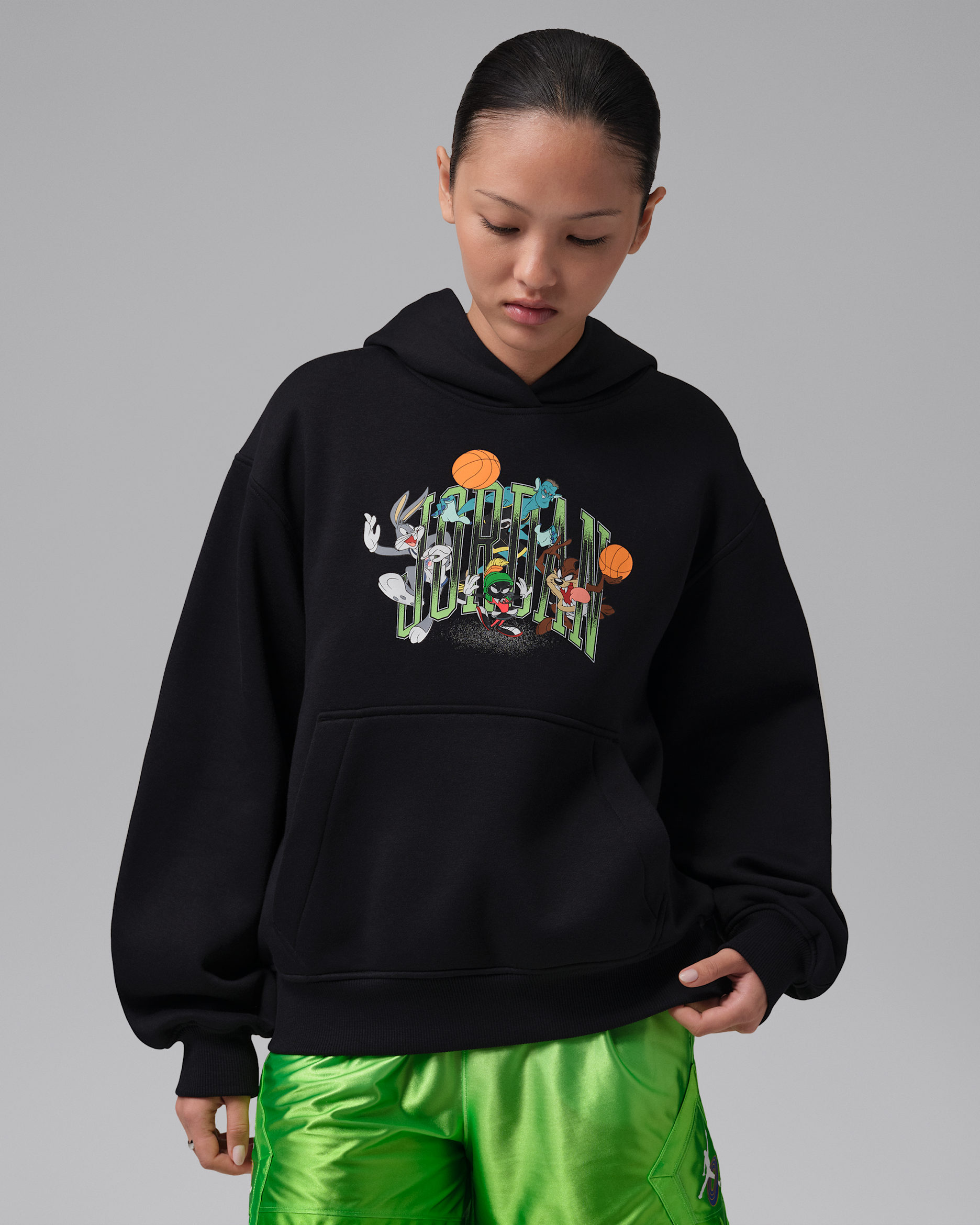 Jordan Space Jam fleece hoodie voor dames - Zwart/Wit