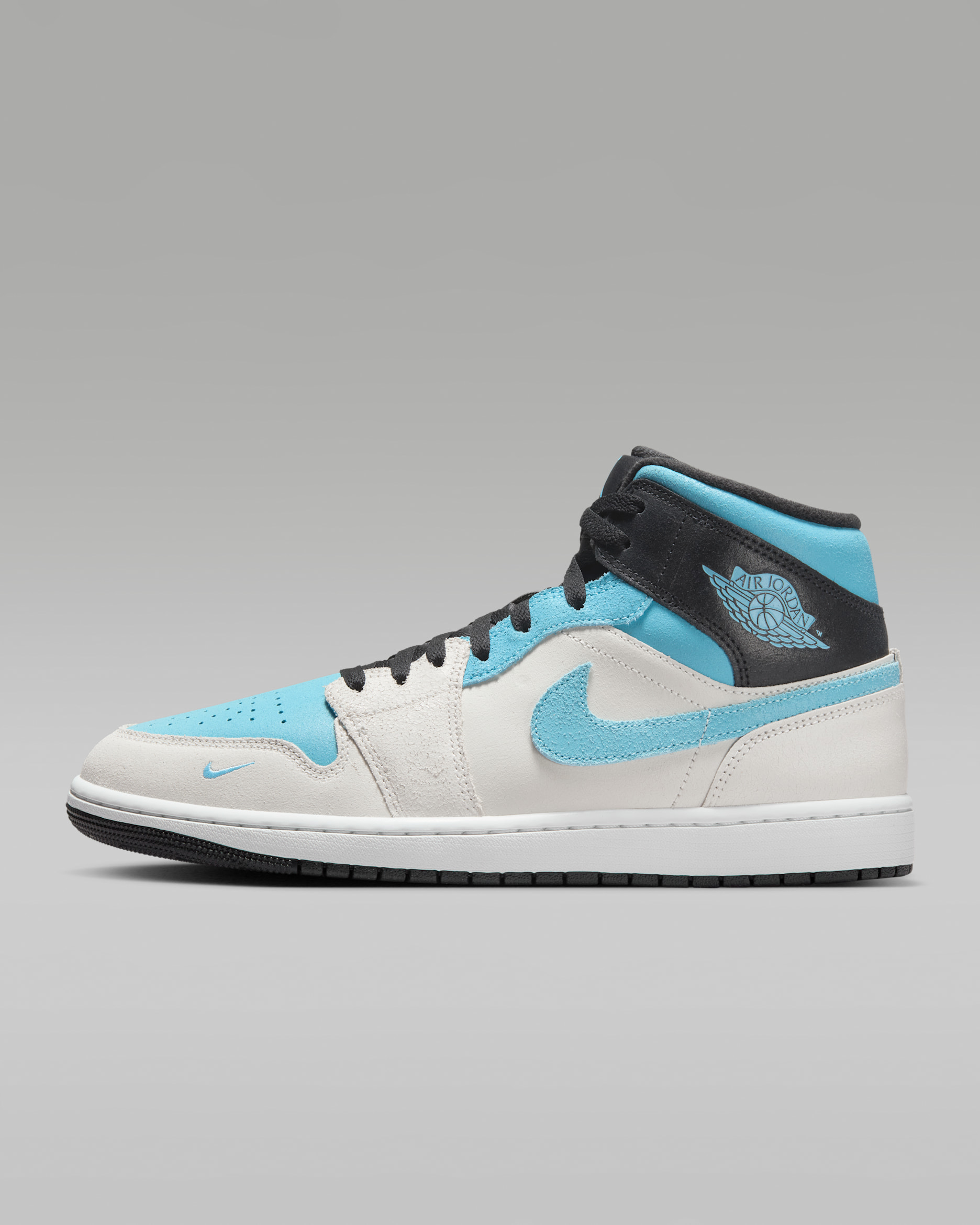 Air Jordan 1 Mid SE Men's Shoes - Summit White/Black/Blue Chill
