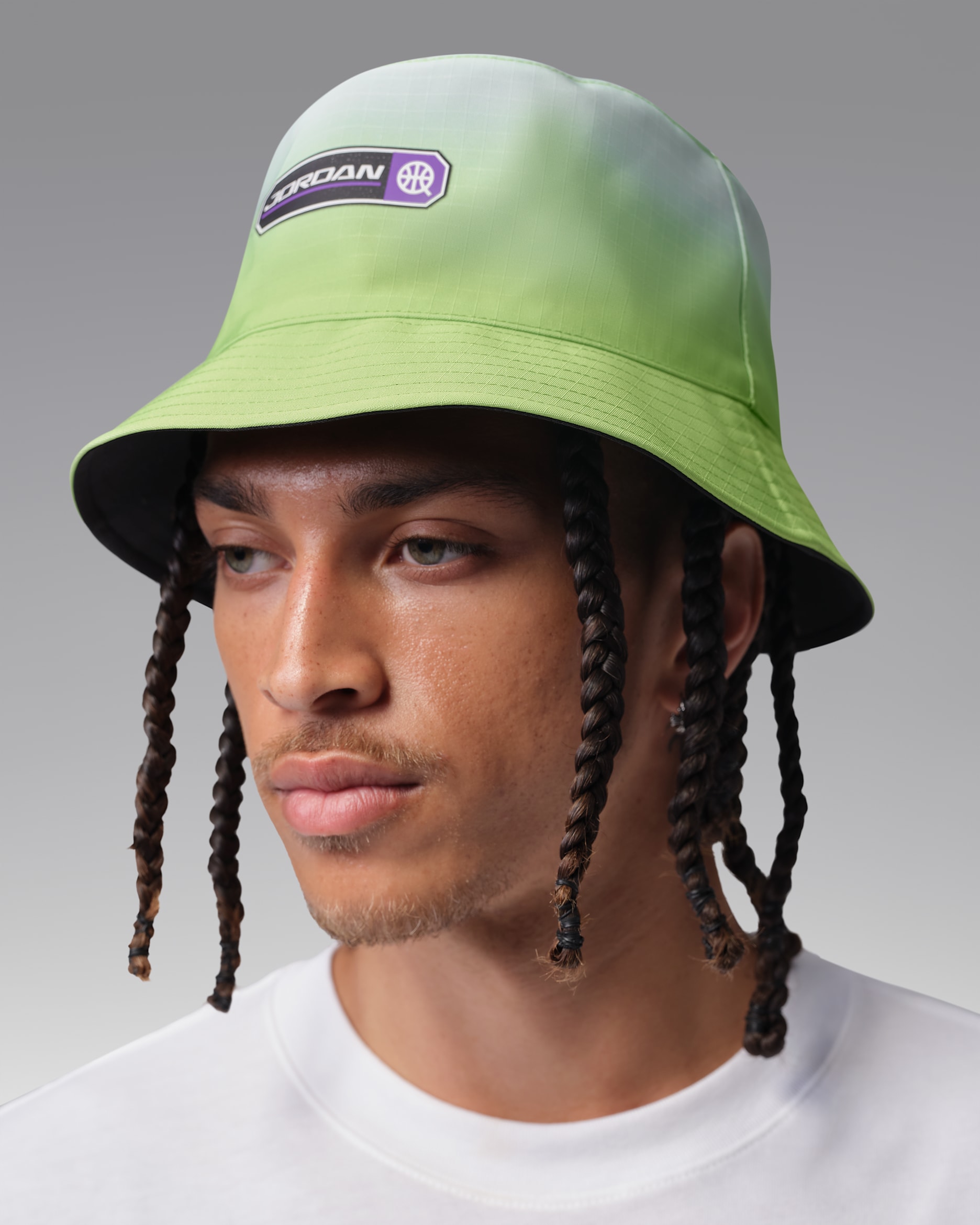Jordan Apex Quai 54 Reversible Bucket Hat - Barely Green/Black/Action Grape