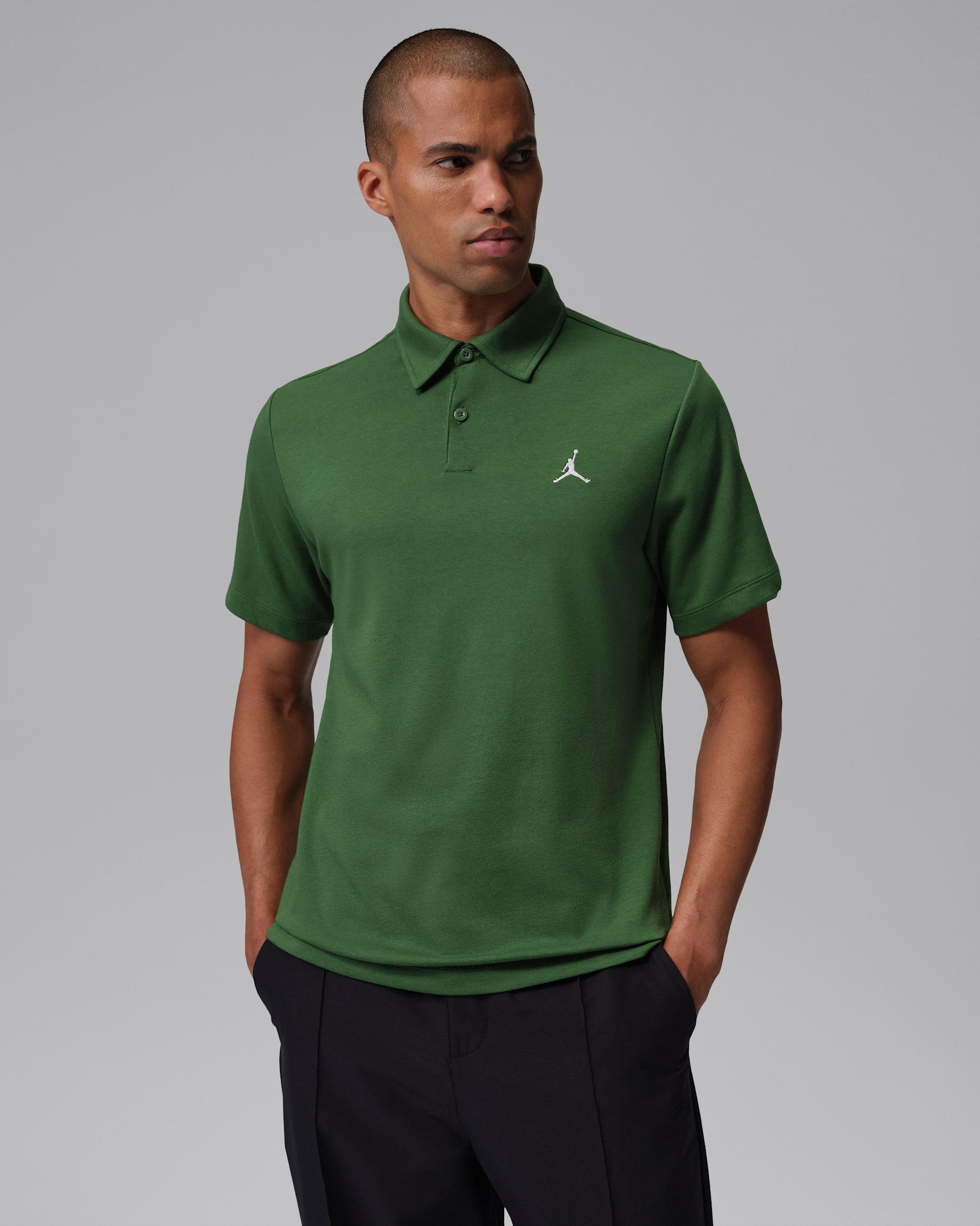 Jordan Sport Men's Dri-FIT Golf Polo - Forest Green/White
