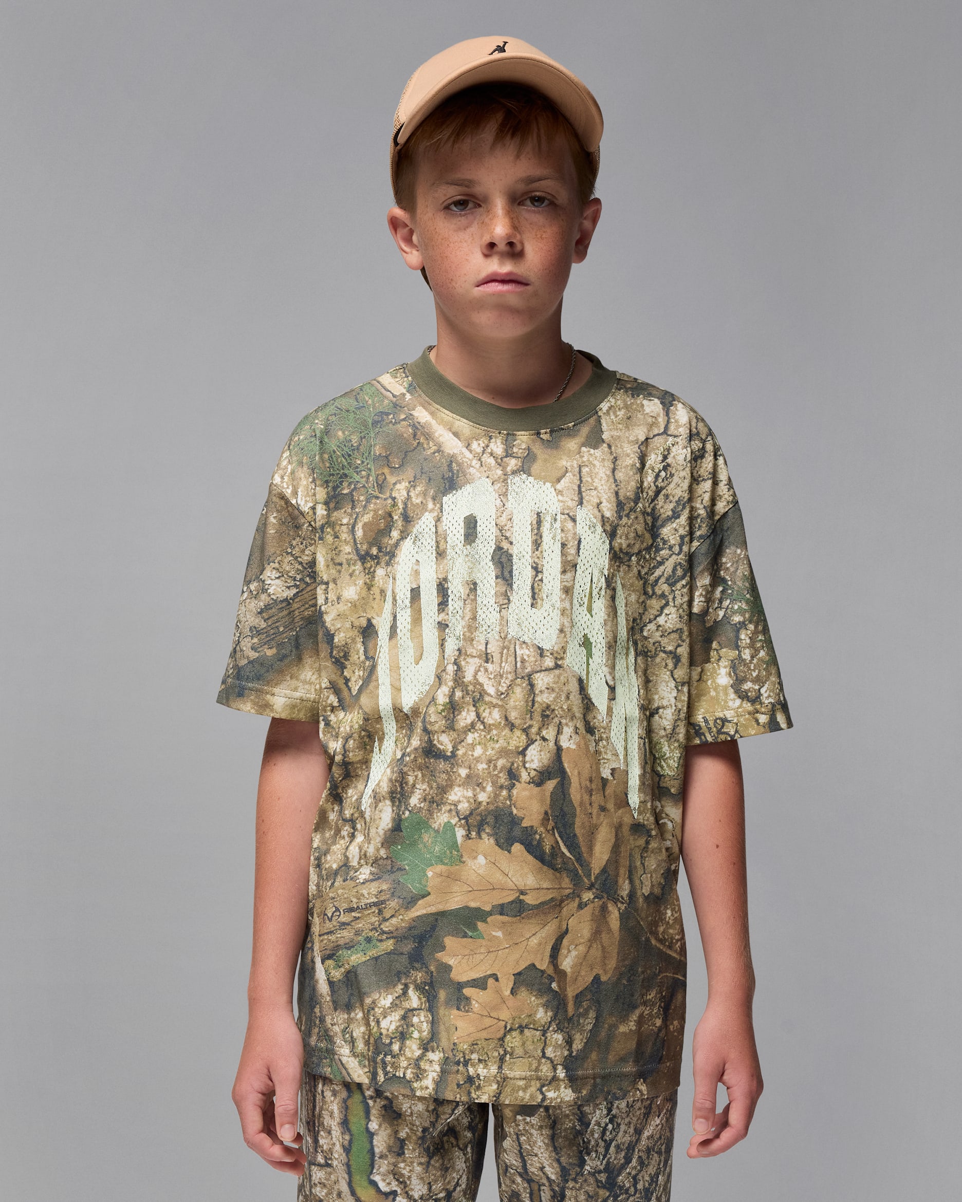 Jordan MVP Big Kids' Distressed Wordmark T-Shirt - Medium Olive