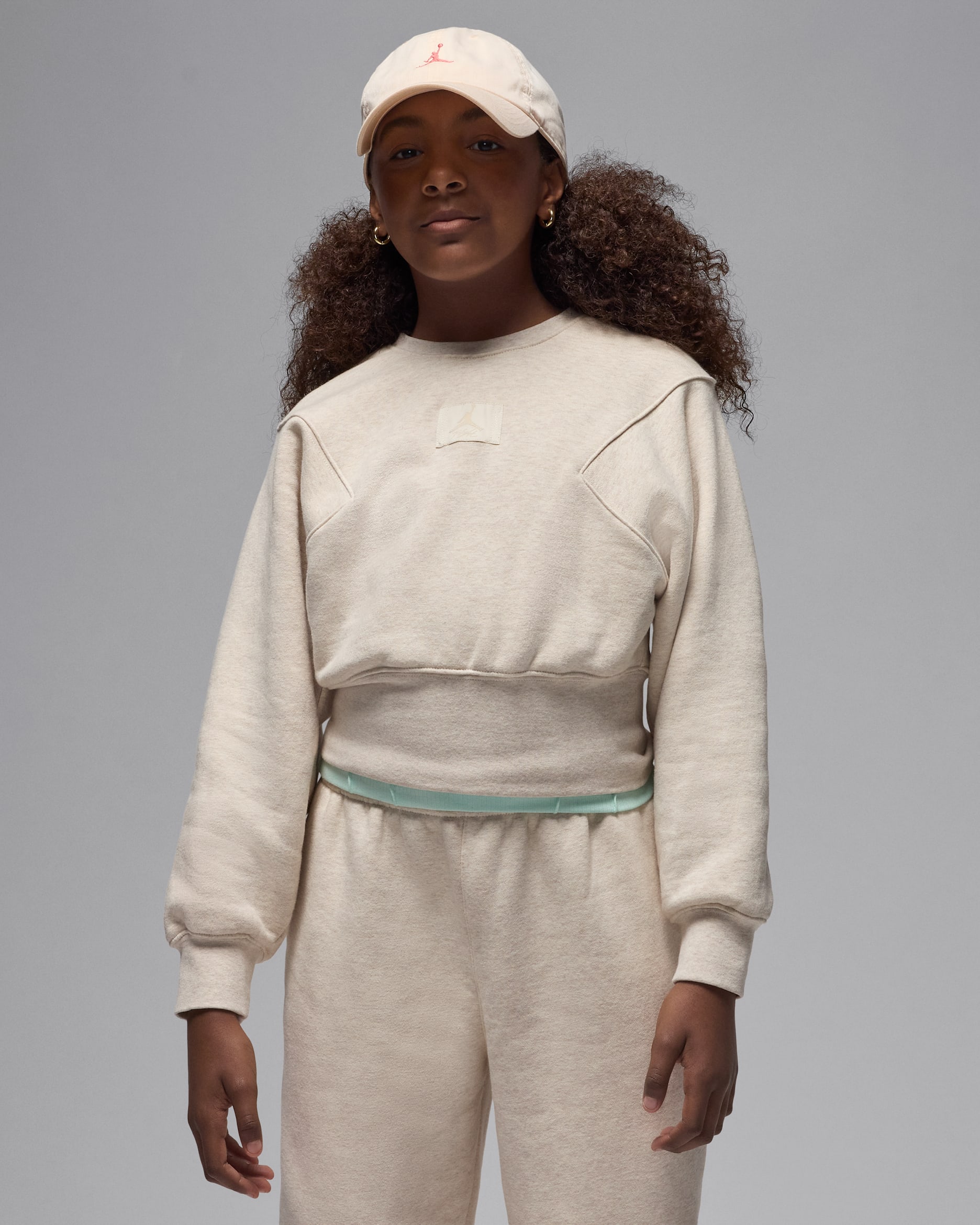 Jordan Flight Essentials oversized shirt met ronde hals voor kids - Light Orewood Brown