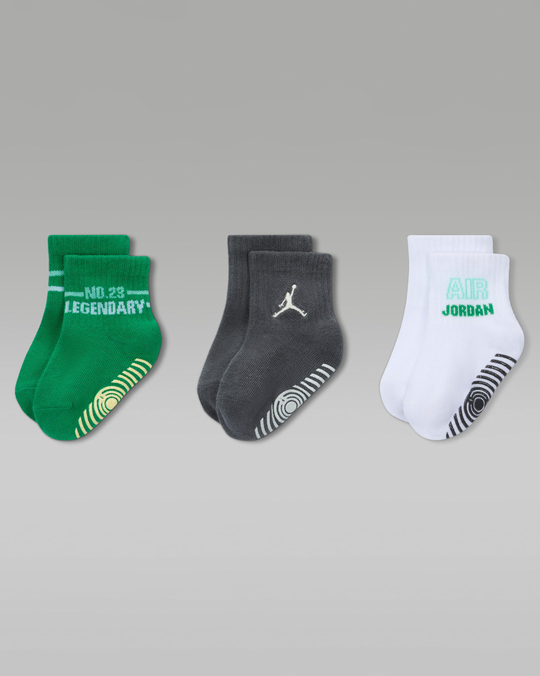Calcetines de agarre para bebé Jordan Legendary (3 pares) - Verde suerte