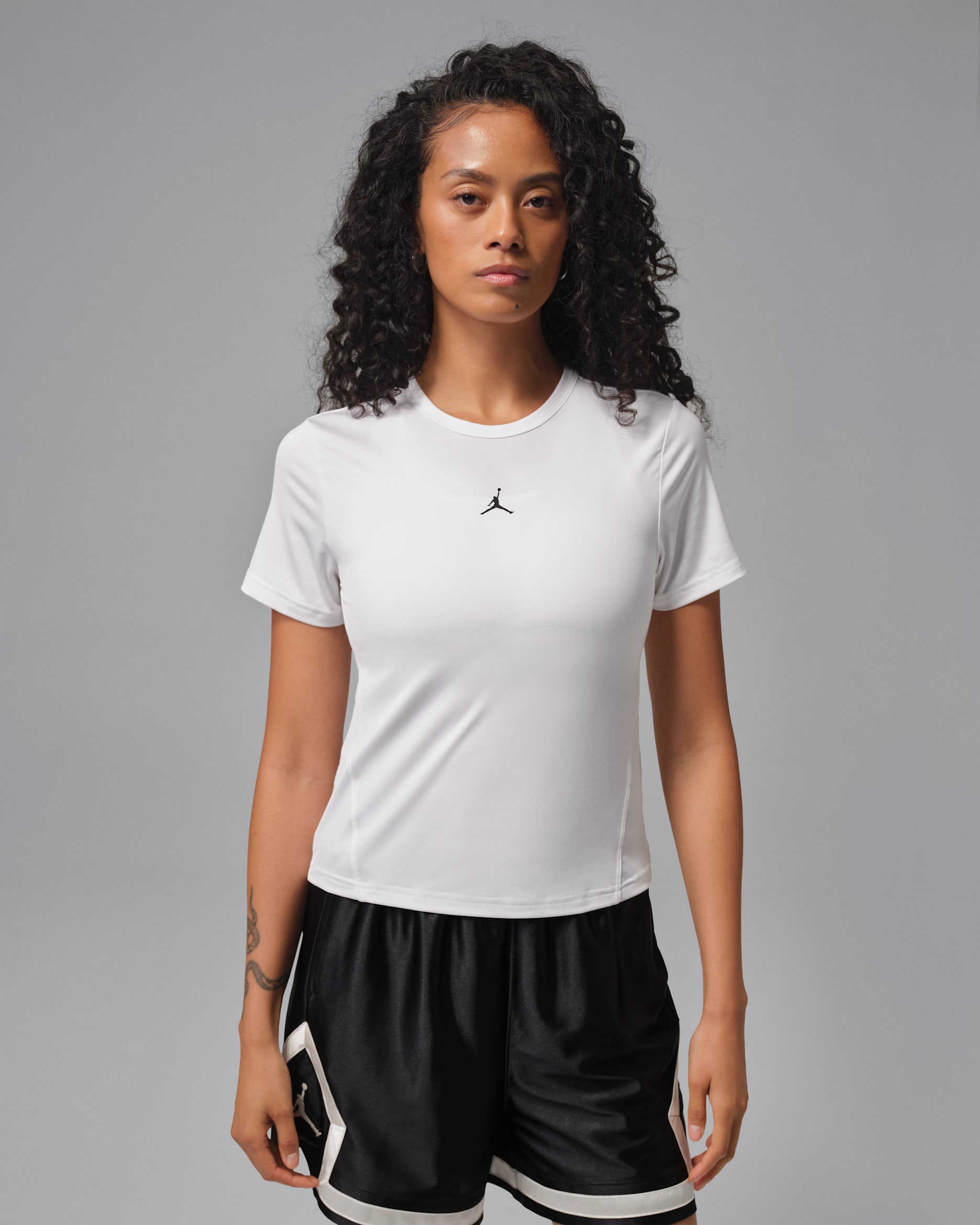 Jordan Sport Essentials Women's Dri-FIT Short-Sleeve Top - White/Black
