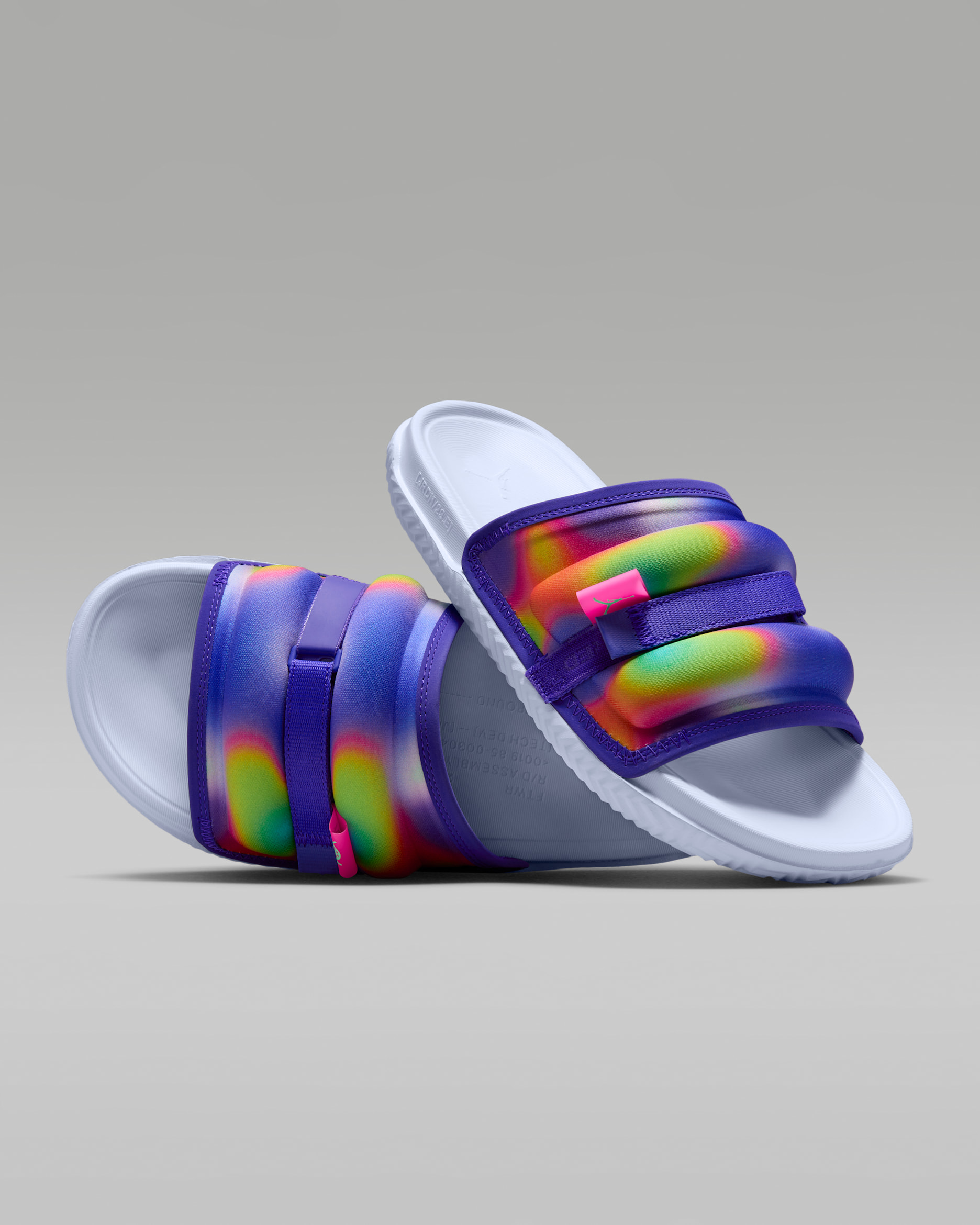 Jordan Super Play Dongdan Slides - Indigo Burst/Palest Purple/Hyper Pink/Green Glow