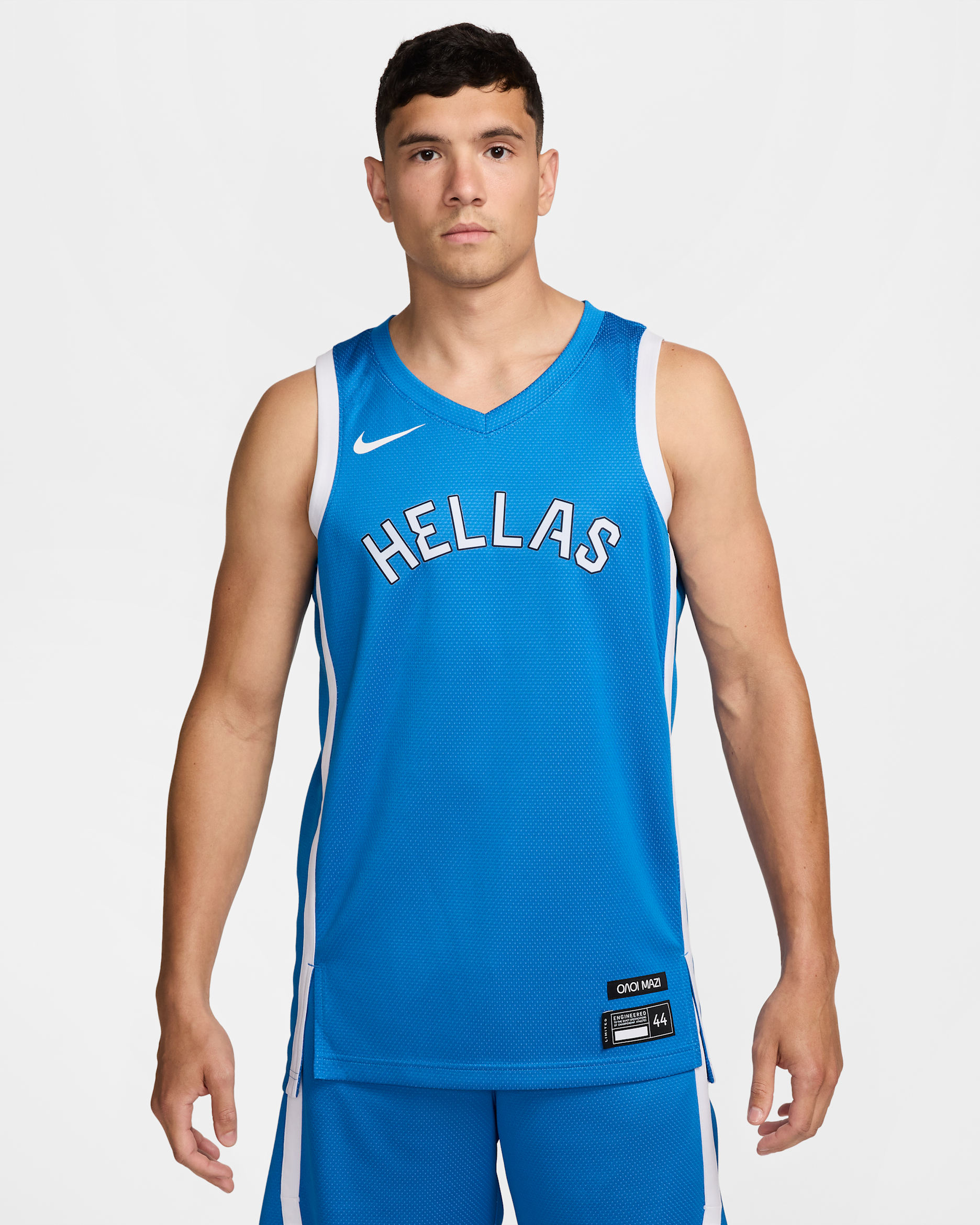 Greece Limited Road Men's Nike Basketball Jersey - Light Photo Blue/White
