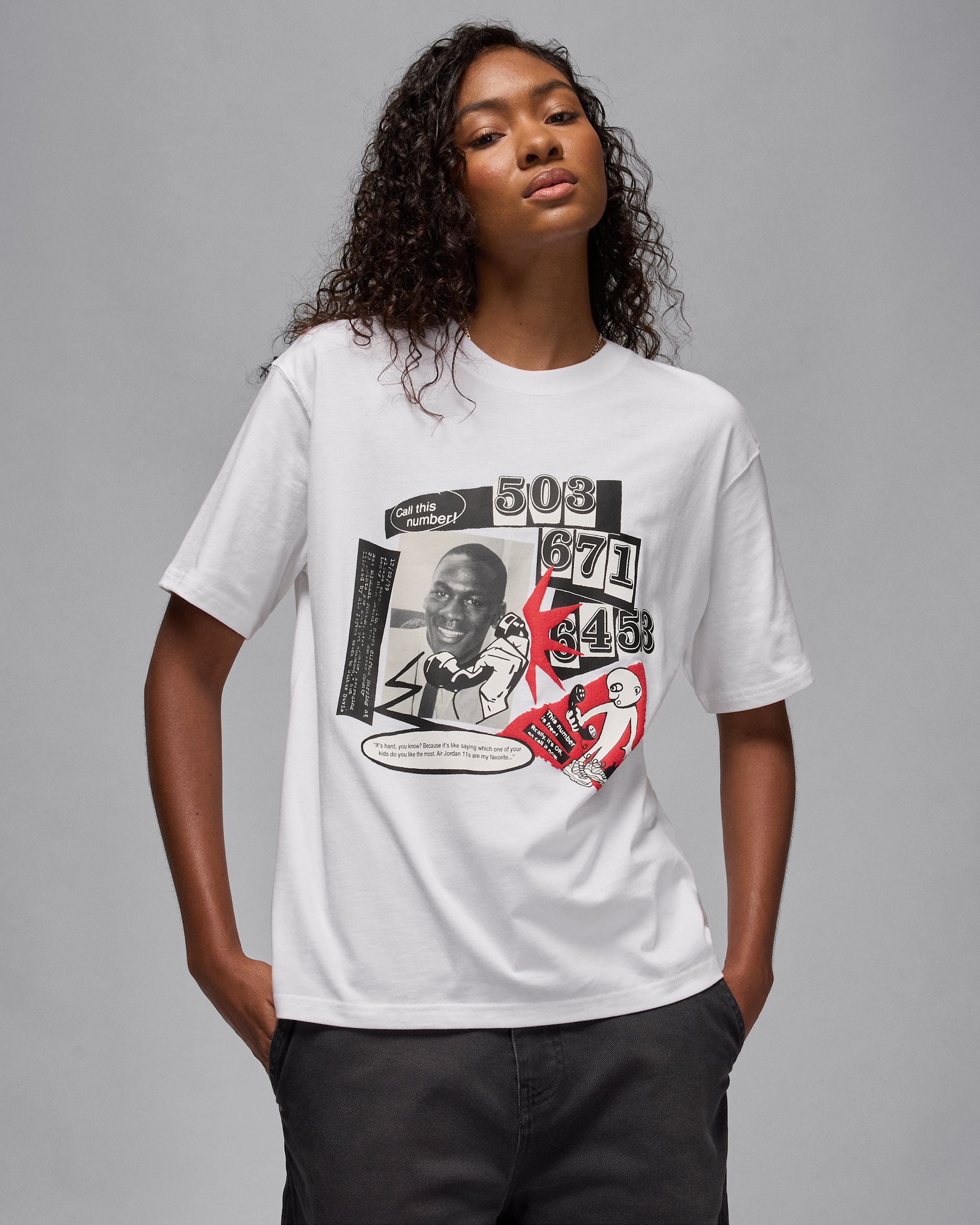 Jordan Flight Damen-T-Shirt - Weiß/Schwarz