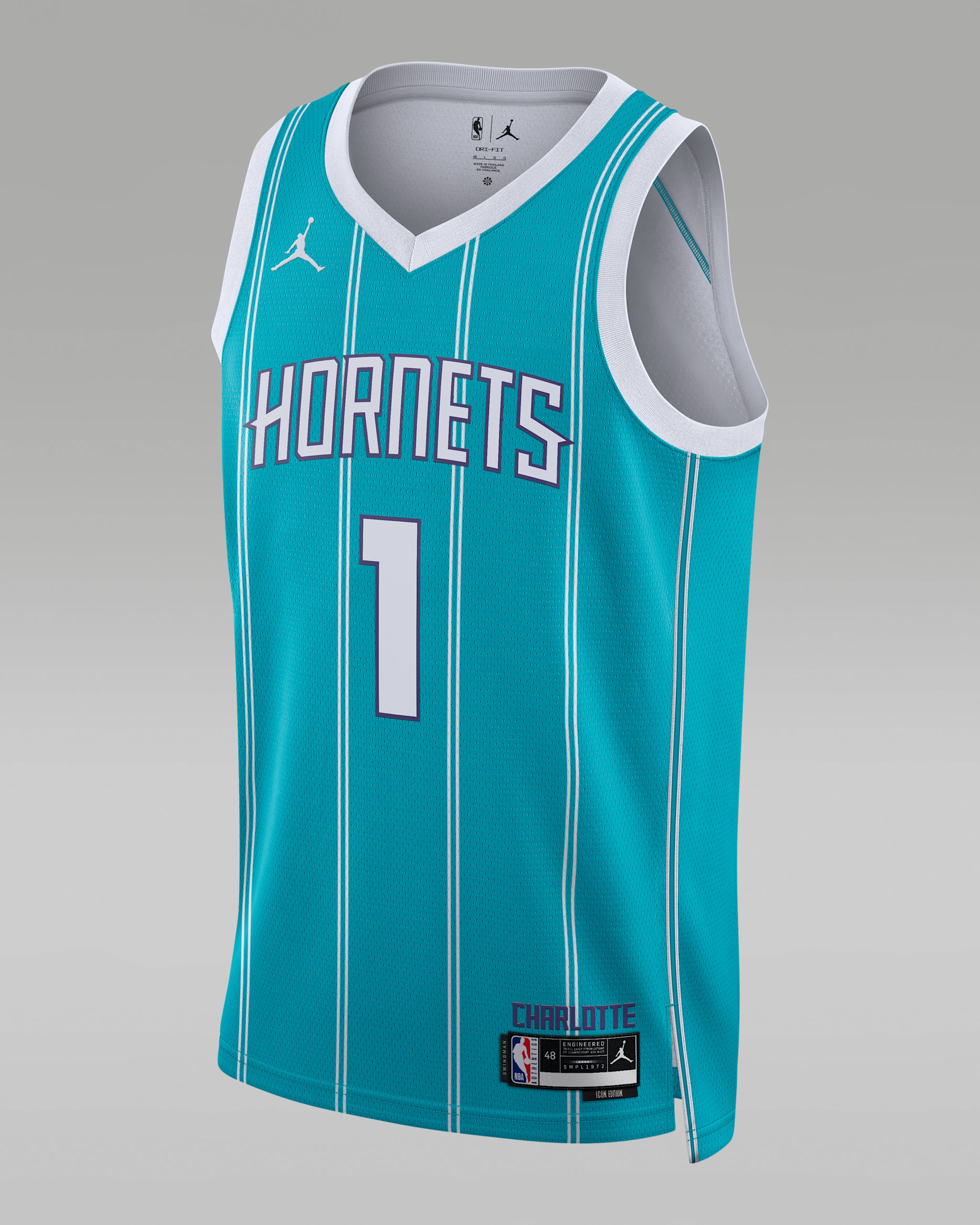 Charlotte Hornets Icon Edition Men's Jordan Dri-FIT NBA Swingman Jersey - Rapid Teal