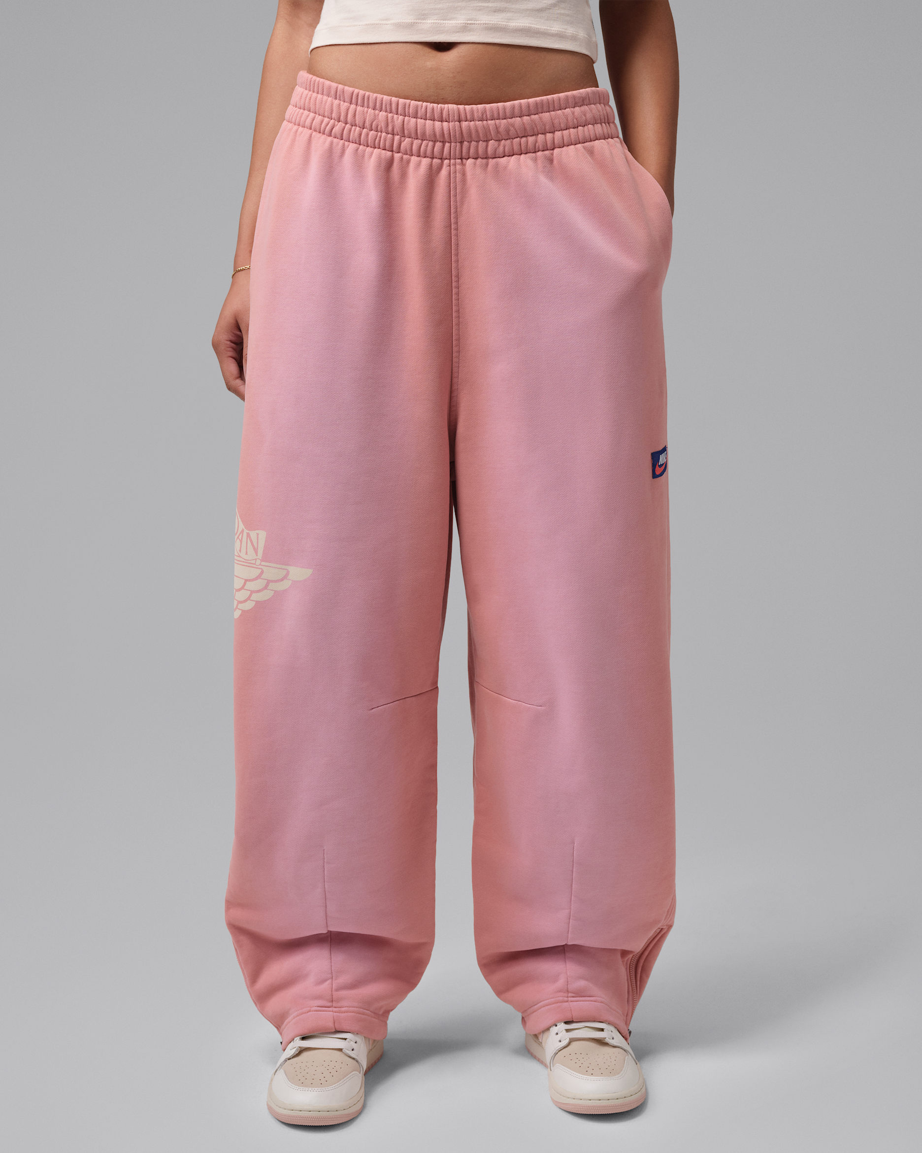 Jordan Flight Fleece Women's Trousers - Rust Pink/Pearl White