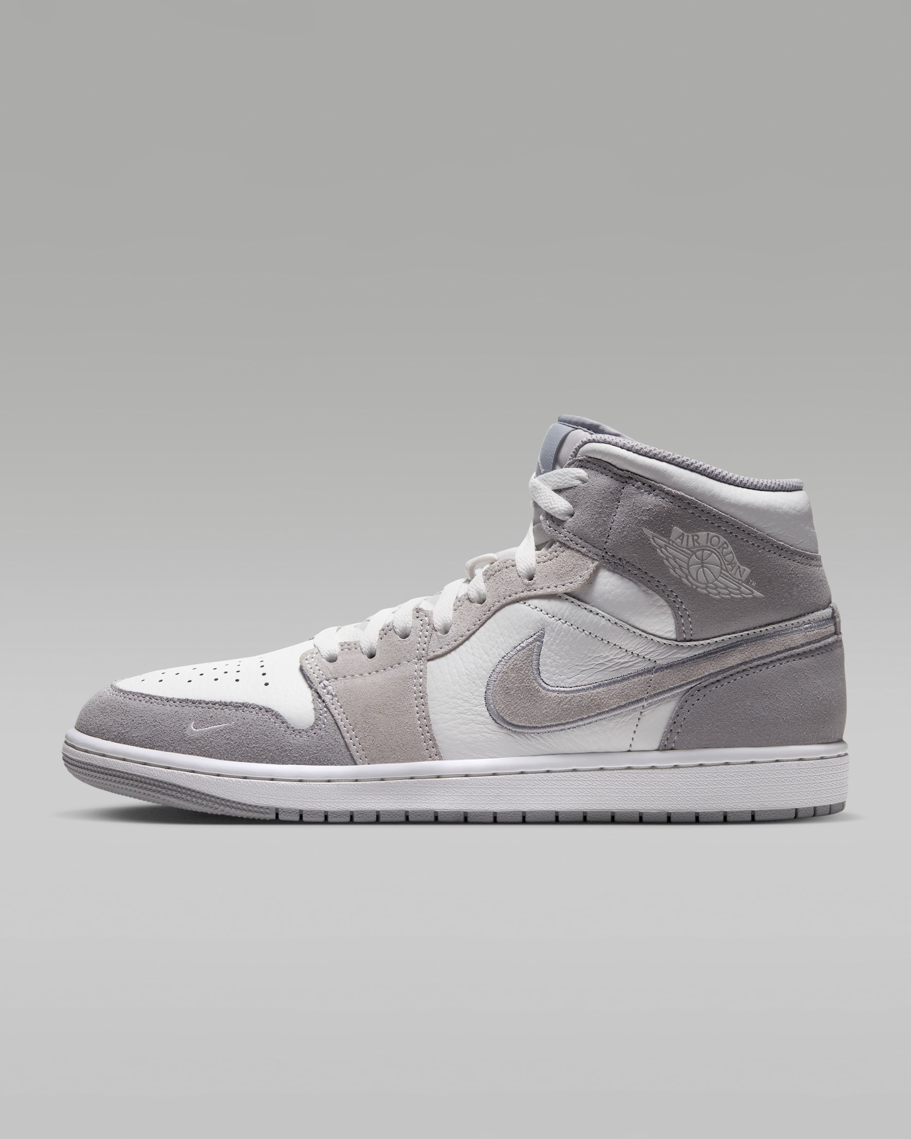Air Jordan 1 Mid SE Men's Shoes - Summit White/Wolf Grey/Pure Platinum