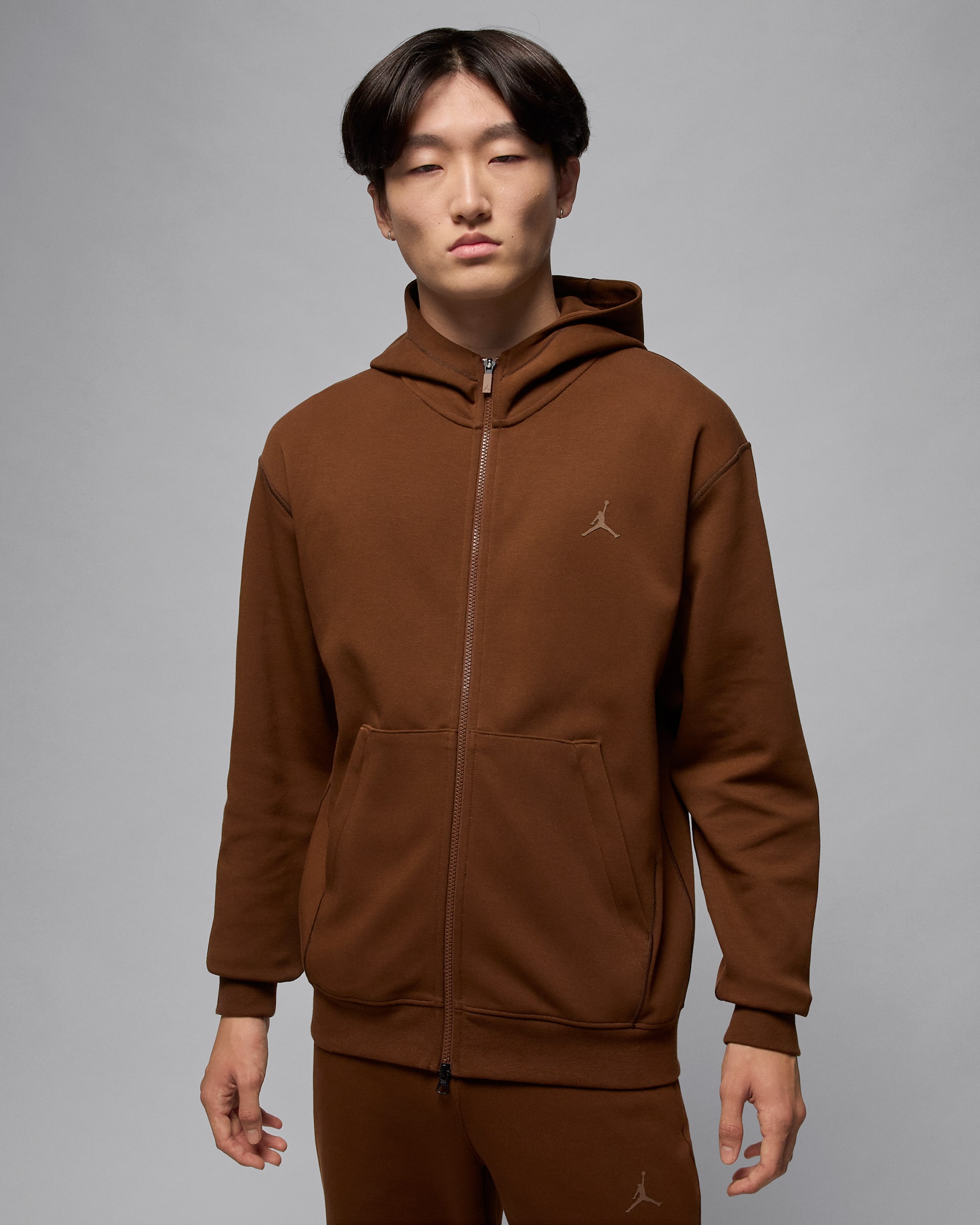 Jordan Sport Hoop Fleece Men's Dri-FIT Full-Zip Hoodie - Cacao Wow/Black/Black/Cacao Wow