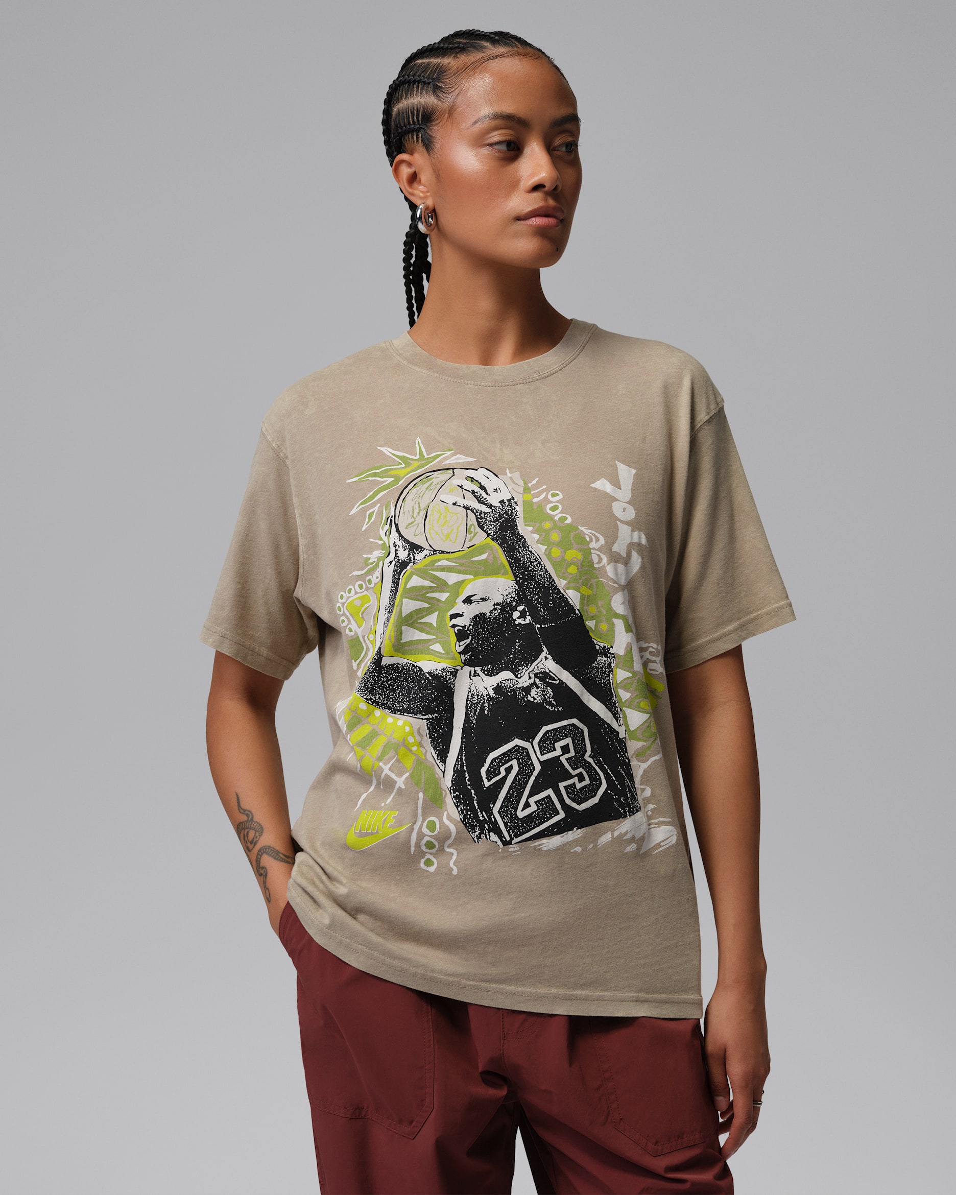 Jordan Flight Women's Graphic T-Shirt - Khaki/Sail