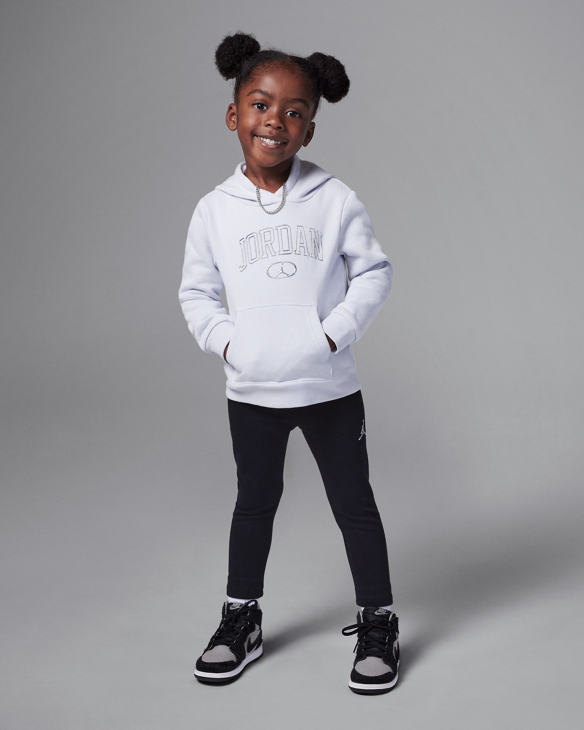 Conjunto de leggings de dos piezas infantil Jordan Dri-FIT "See Me Shine" - Gris fútbol