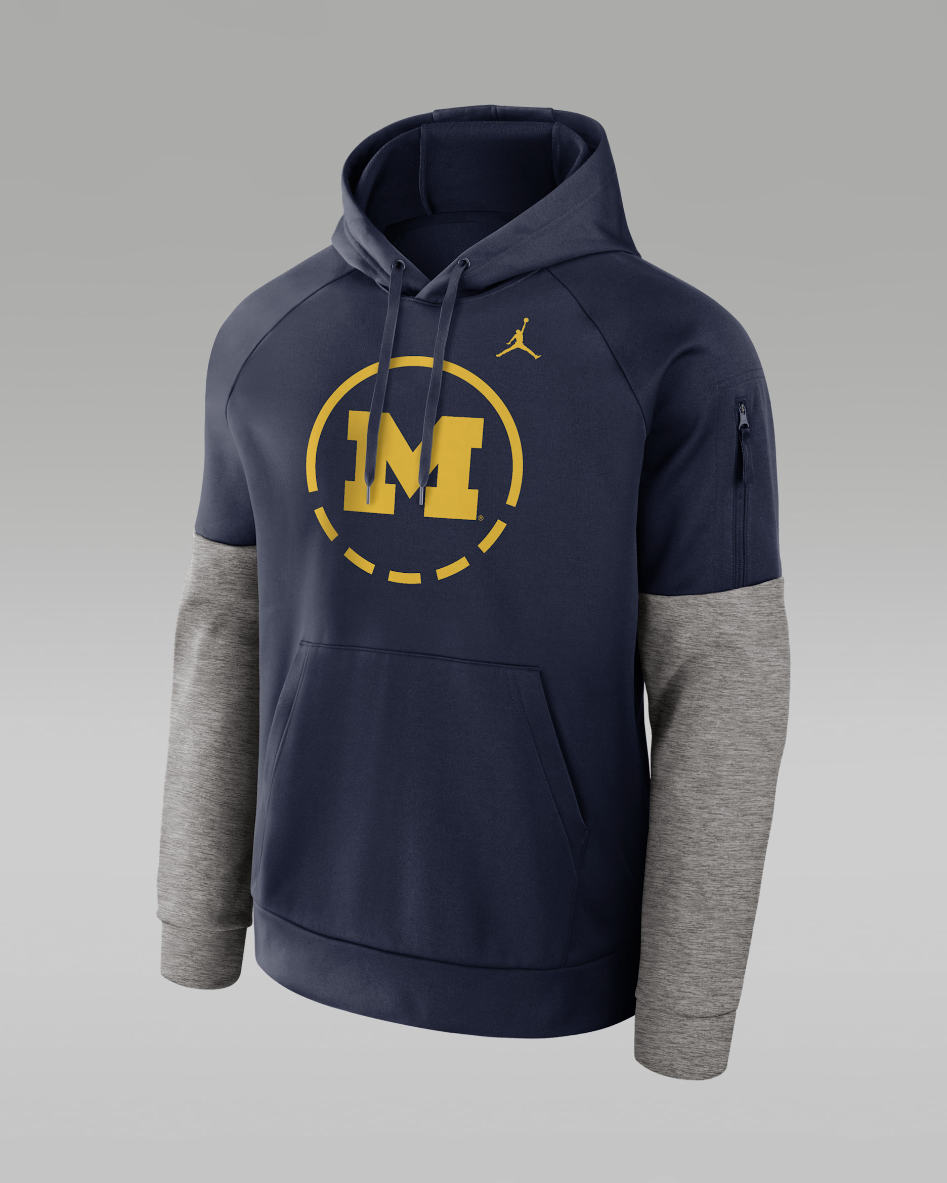 Sudadera con gorro sin cierre universitaria marca Jordan Therma-FIT para hombre Michigan Primetime - Azul marino